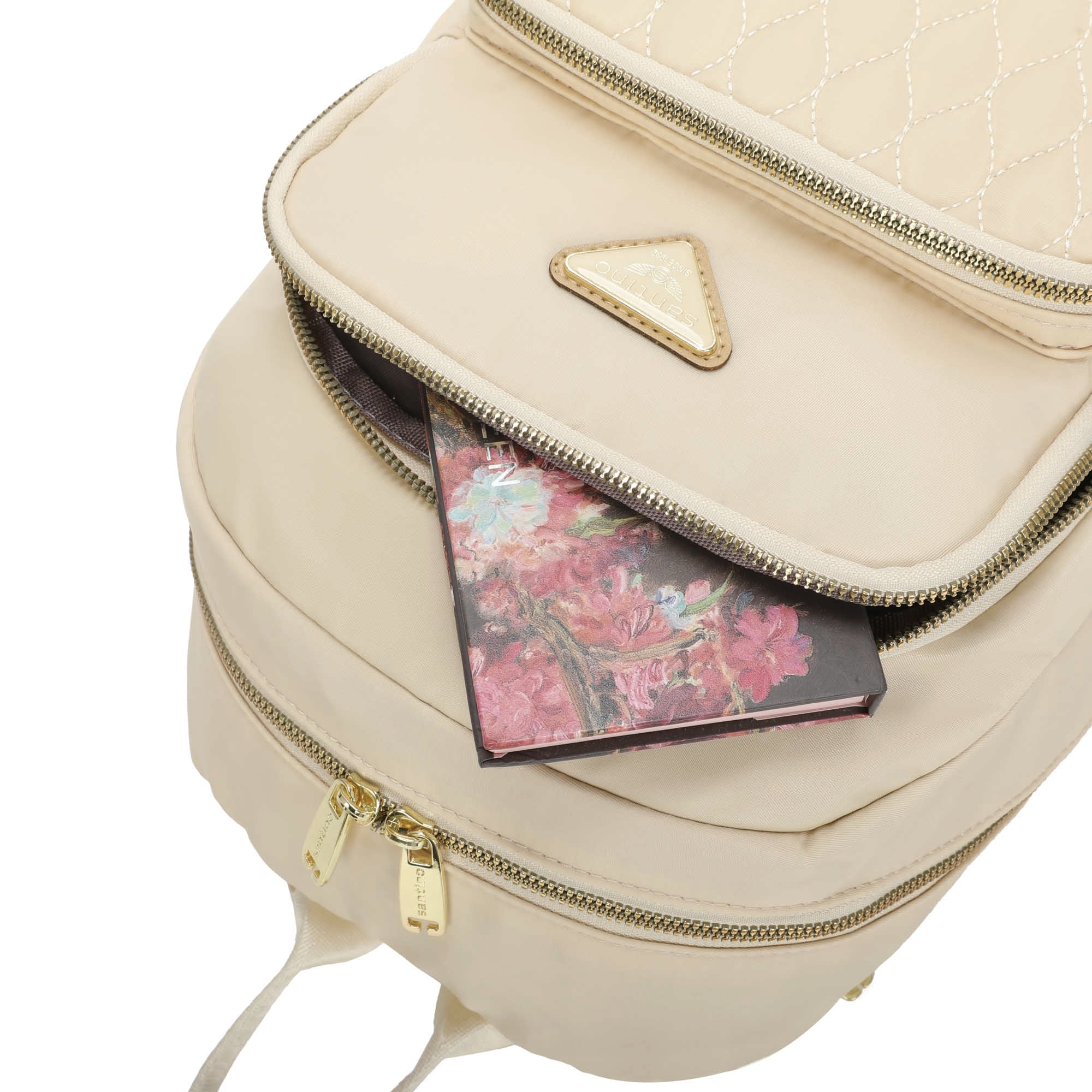 Bolsa Mochila Amarílis Nylon Santino Bege SAB412U06