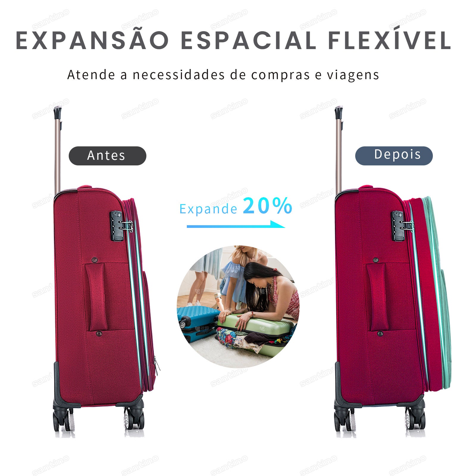 Mala de Viagem Hanói Super Leve Santino M - ALKV401M