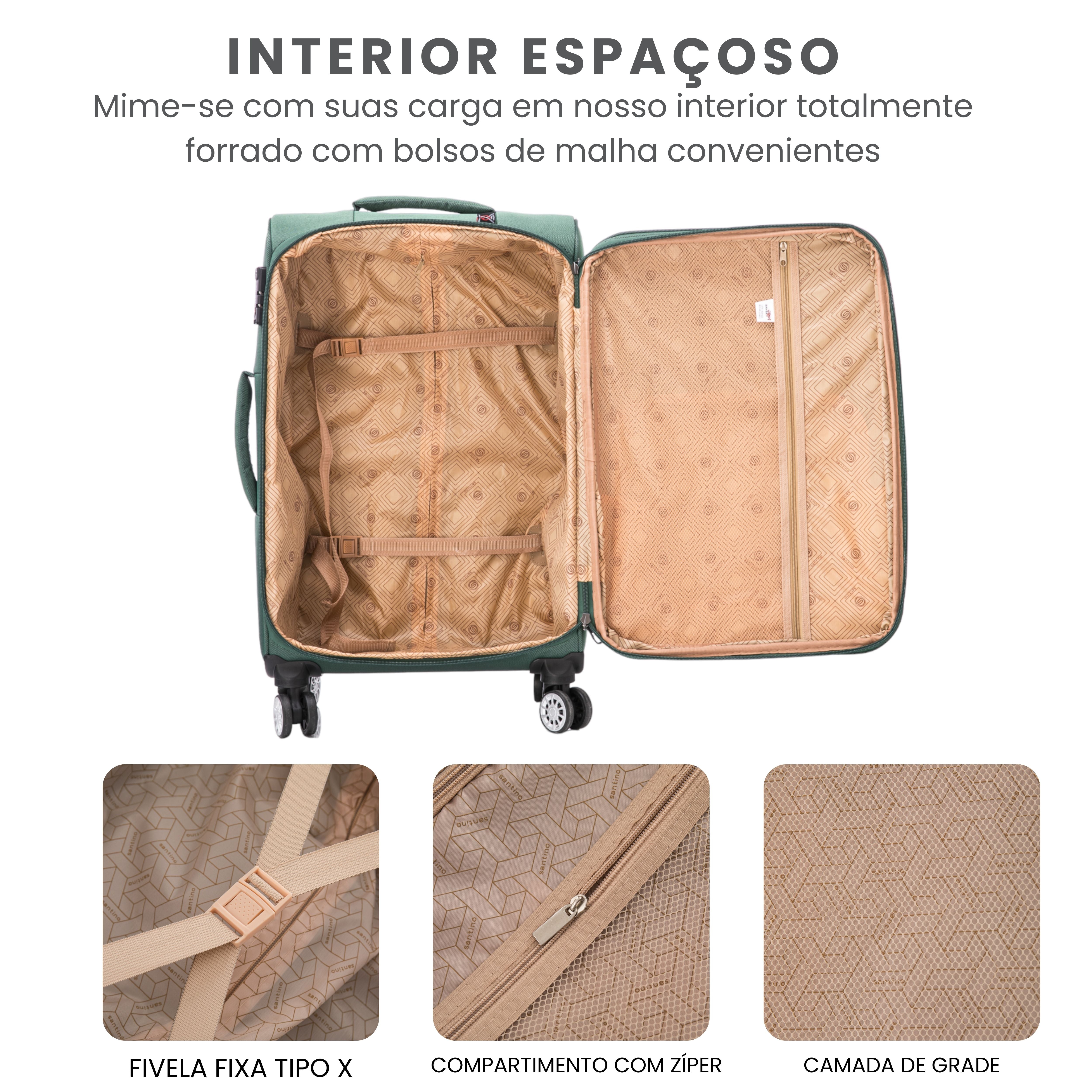 Mala de Viagem Hanói Super Leve Santino M - ALKV401M