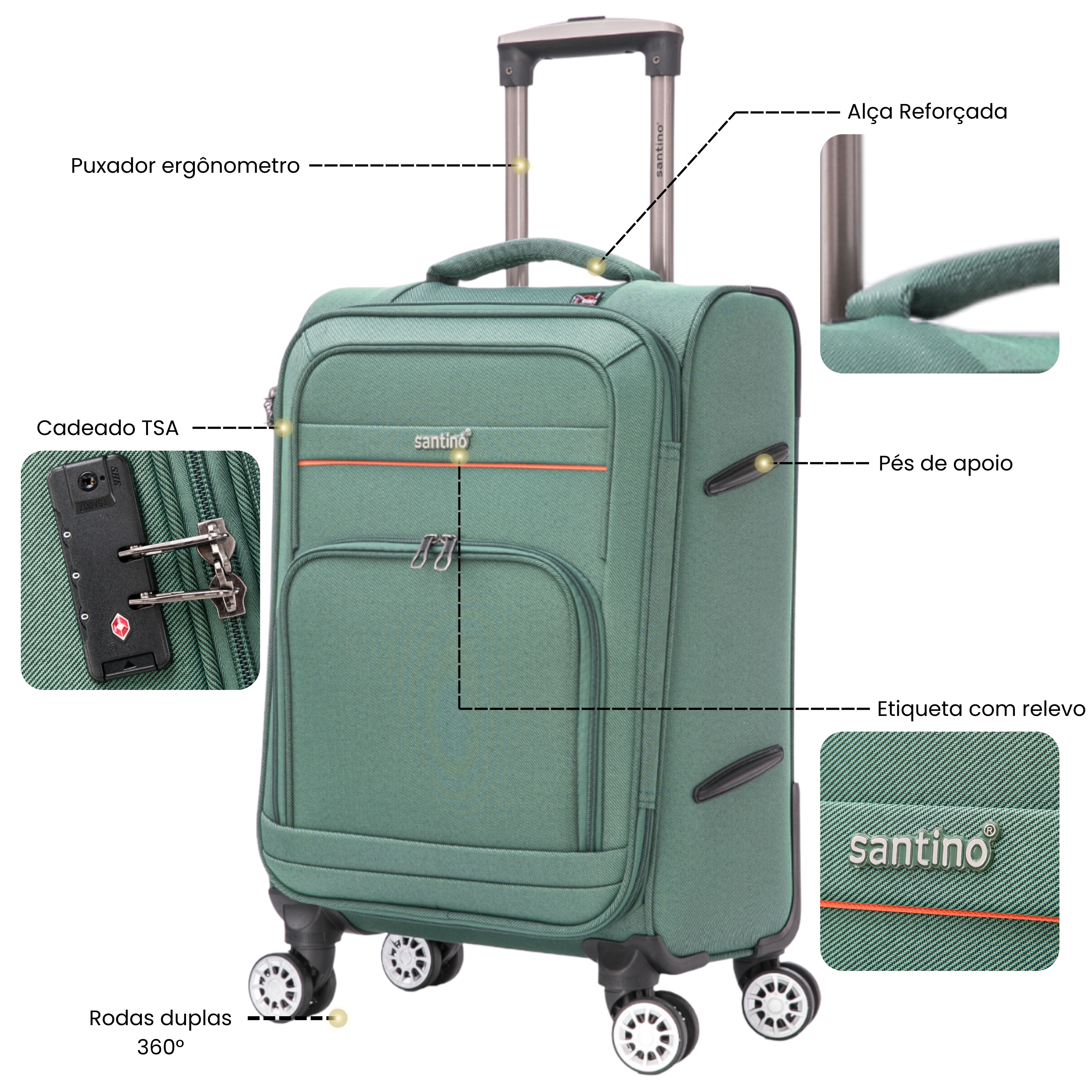 Mala de Viagem Hanói Super Leve Santino M - ALKV401M