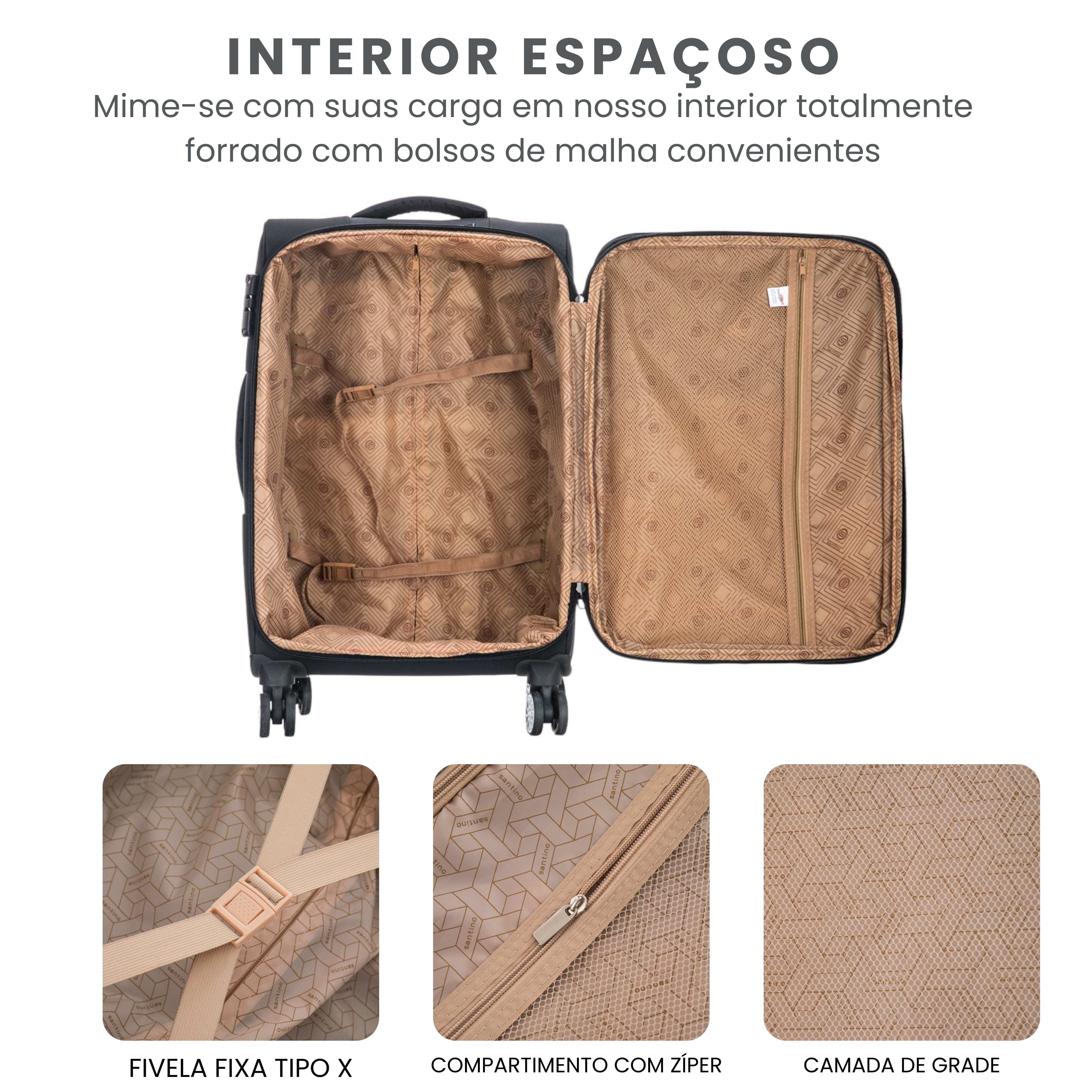 Mala de Viagem Hanói Super Leve Santino M - ALKV401M