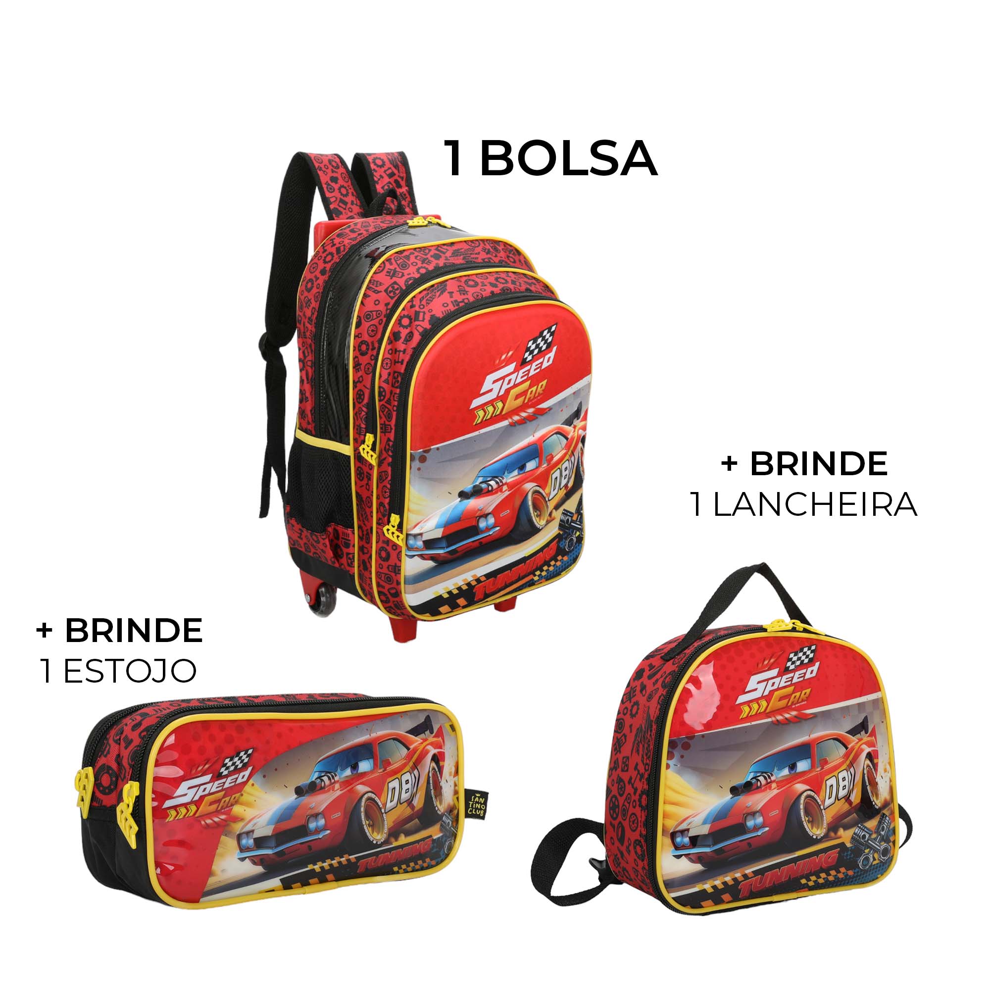 Speed ​​Car Champion by Santino Polyester Kids Kit SCK10U Red