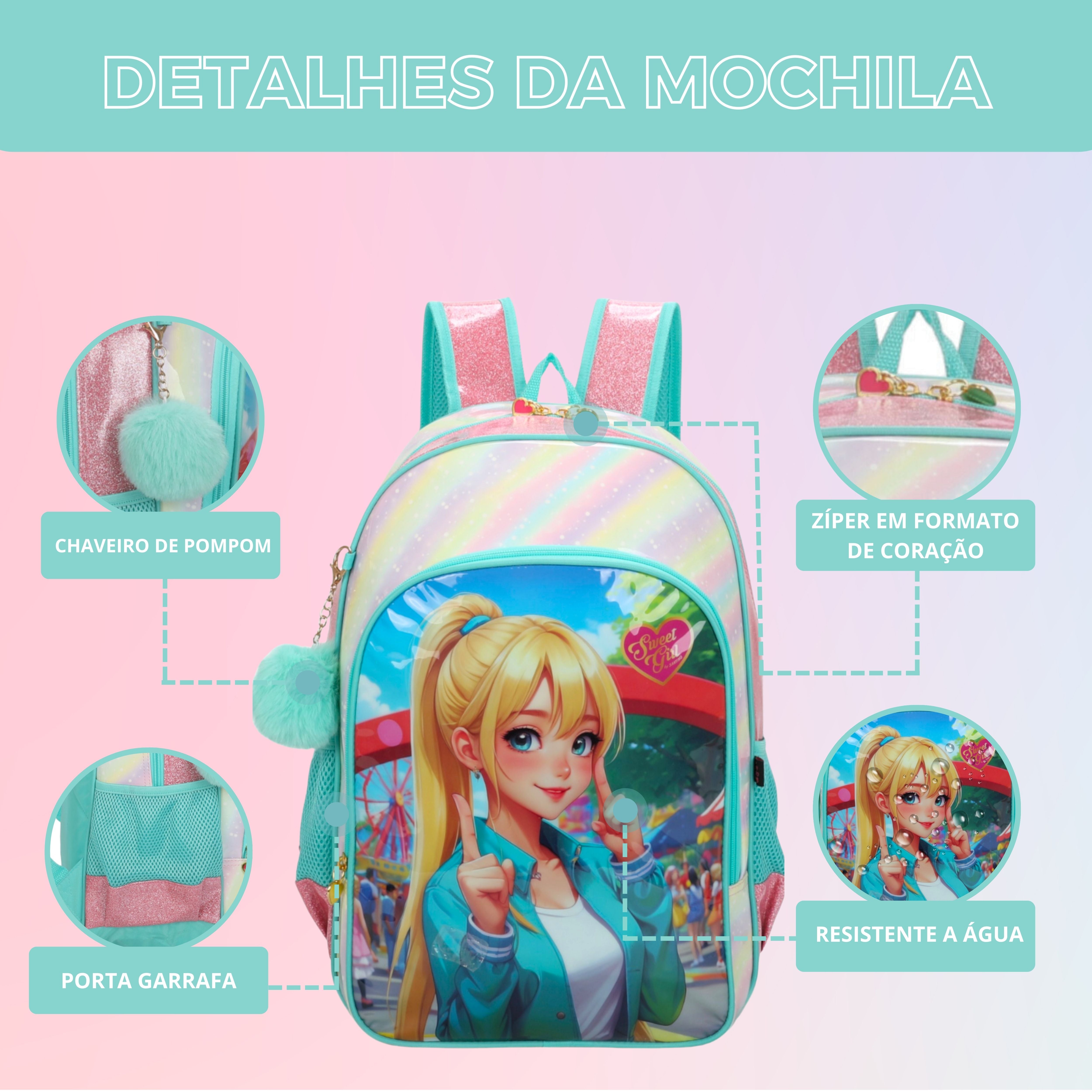 Mochila Infantil Sweet Girl Park by Santino - SGM21U10 -Verde