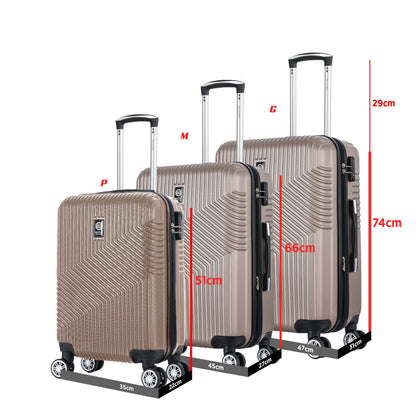 Conjunto de Malas Geometric 3 Peças Rígida 360° Santino - SAV7003J