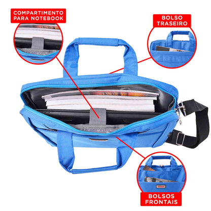 Pasta Notebook Mit Poliéster Santino BGP1911U Cor: Azul Turquesa