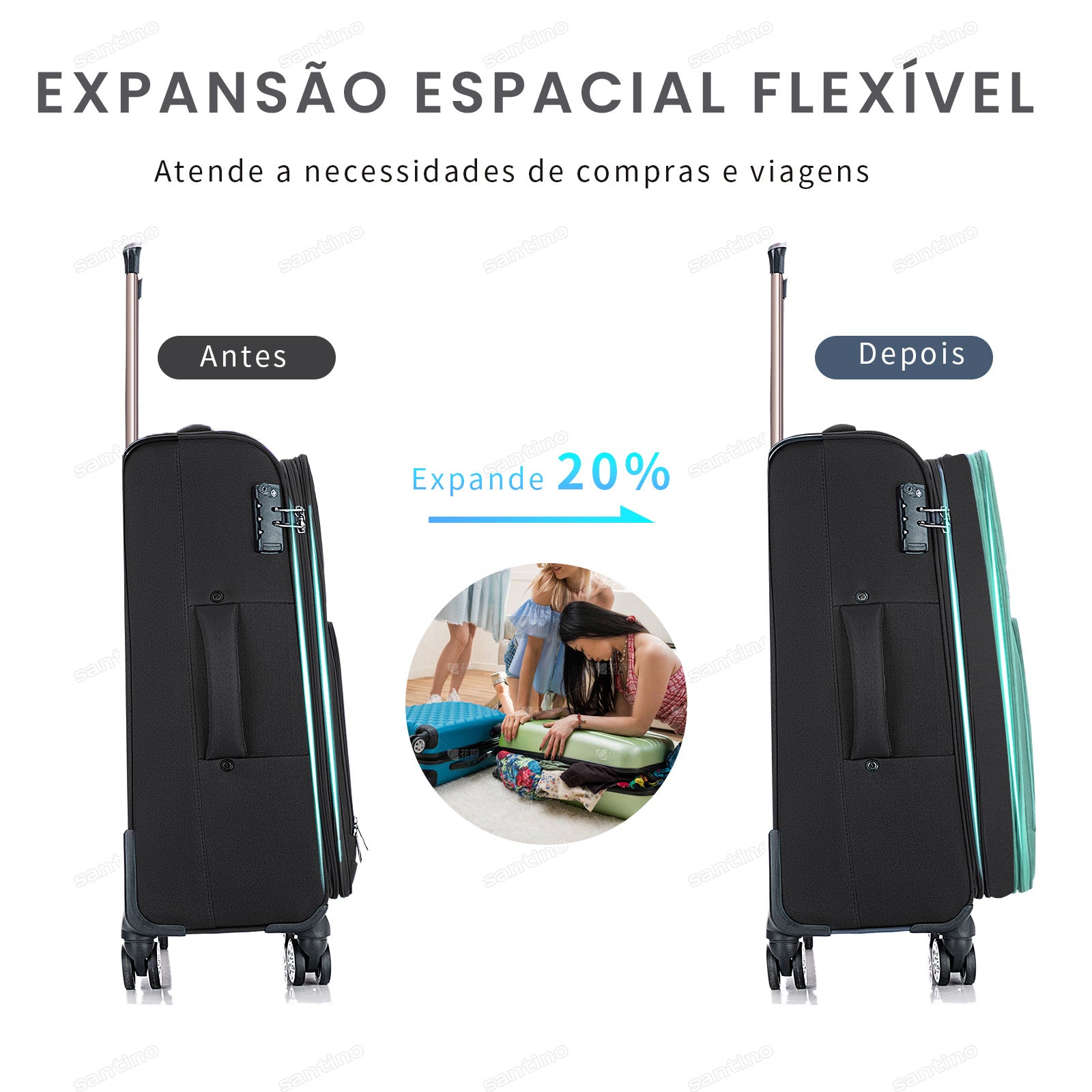 Mala de Viagem Hanói Super Leve Santino M - ALKV401M