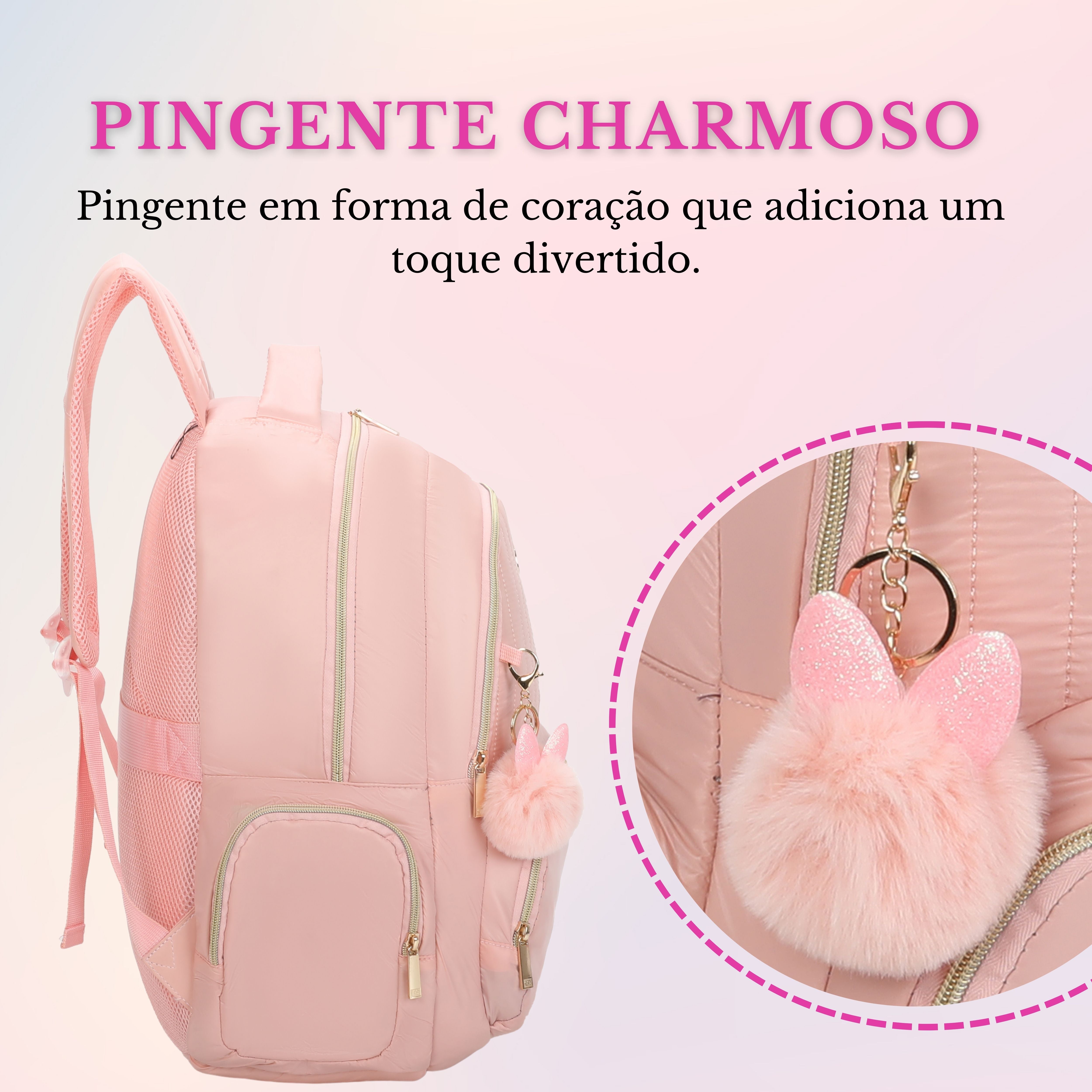 Bolsa Mochila Grace Santino - SAB414U62 - Rosa Claro