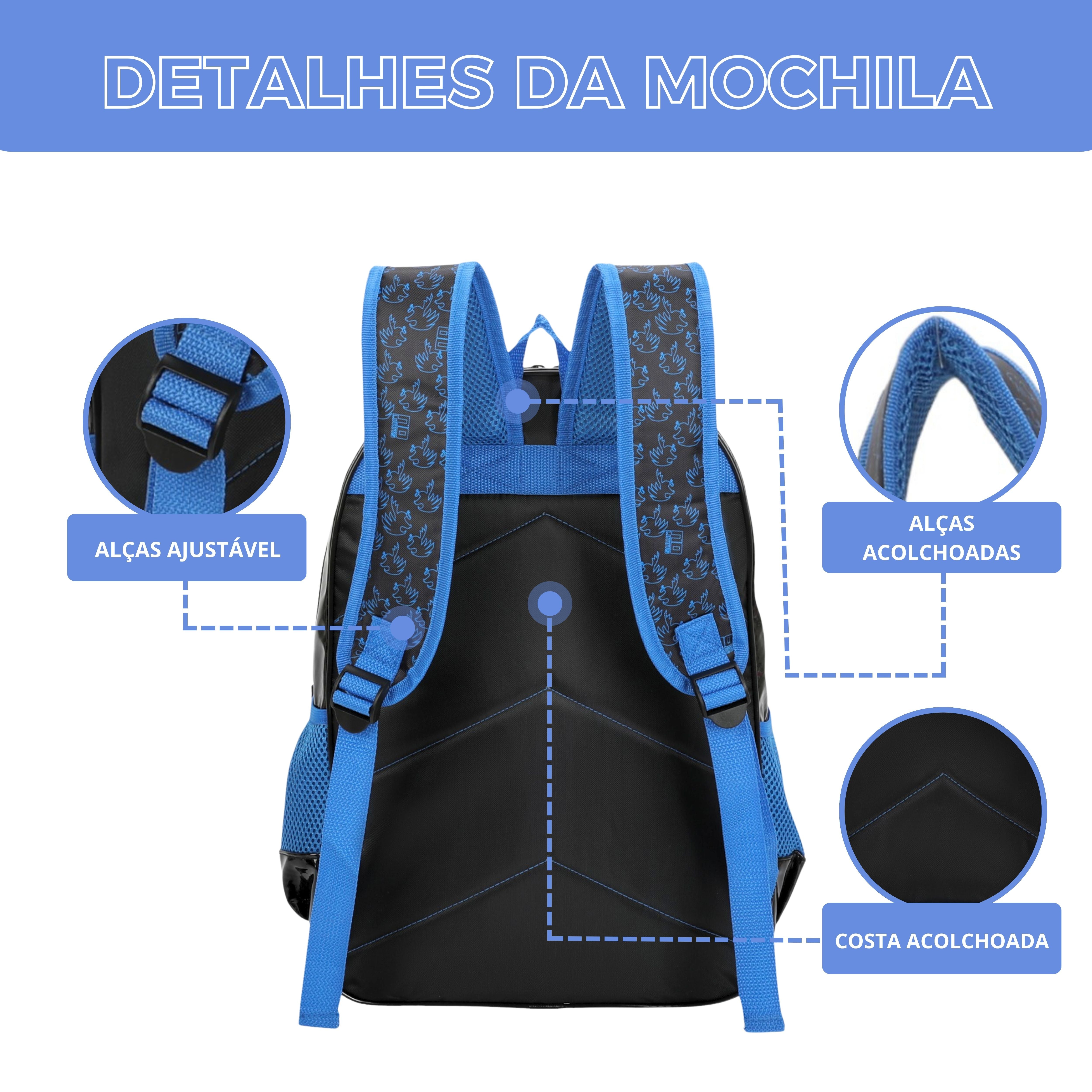 Mochila Infantil No Limits ManHero by Santino - NLM13U02 - Azul