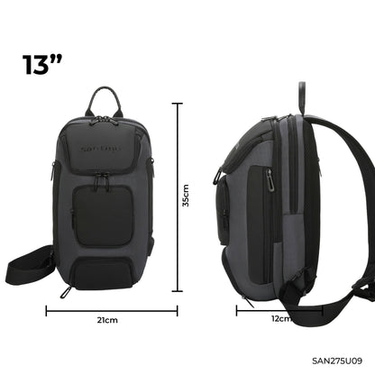 Mochila Transversal Quinn by Santino Oxford Cinza SAN275U