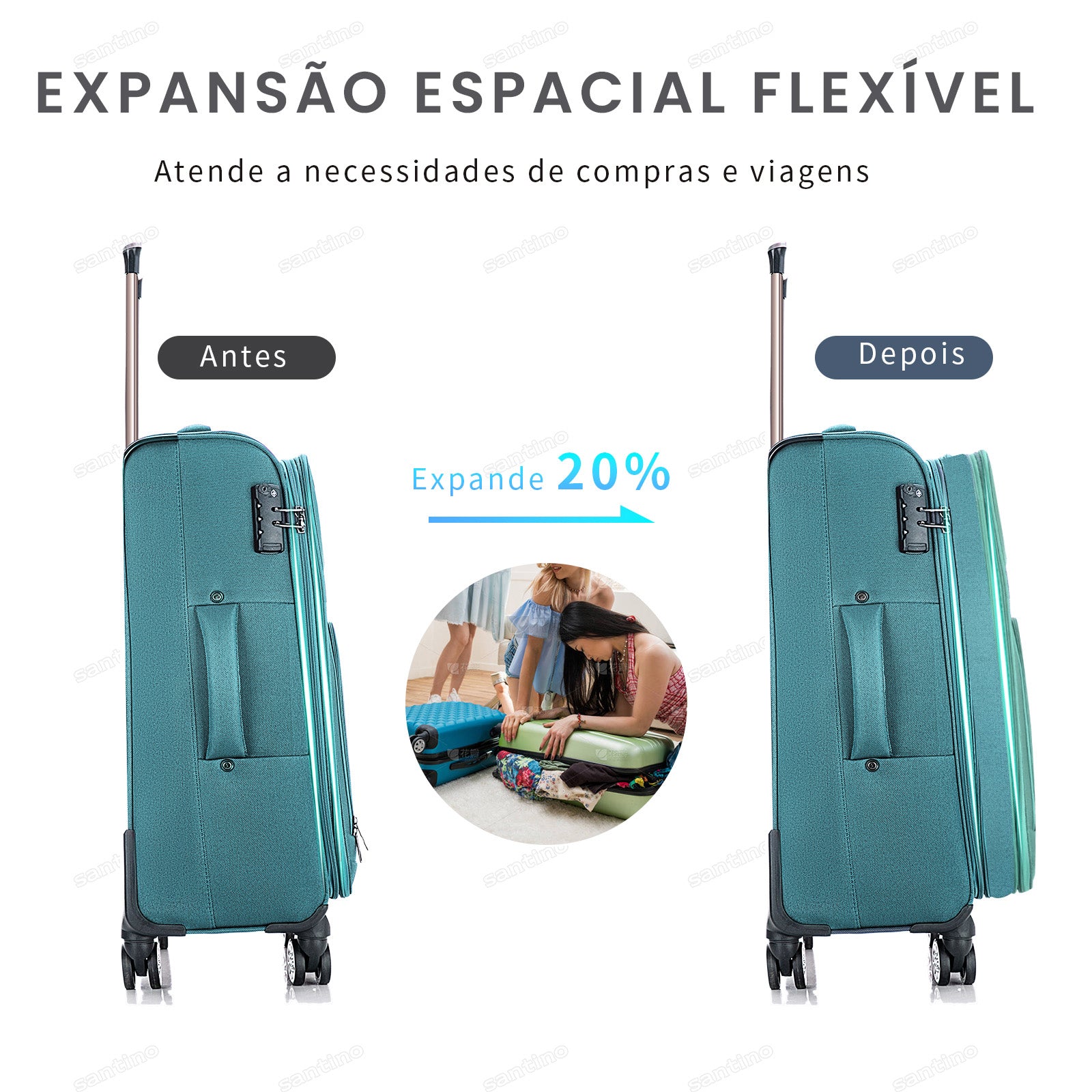 Mala de Viagem Hanói Super Leve Santino M - ALKV401M