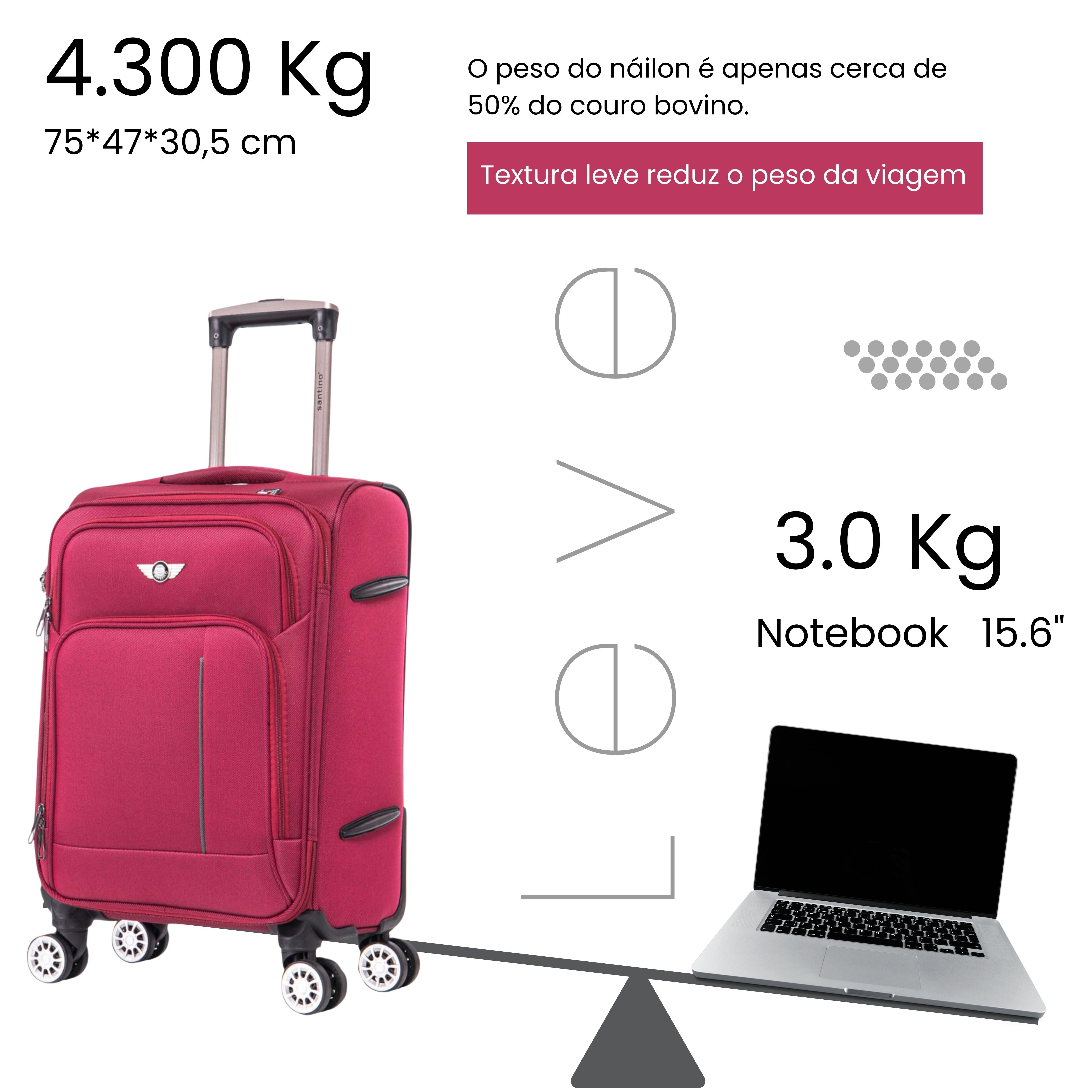 Mala de Viagem Little Havana Super Leve 360° Santino G - ALKV501G