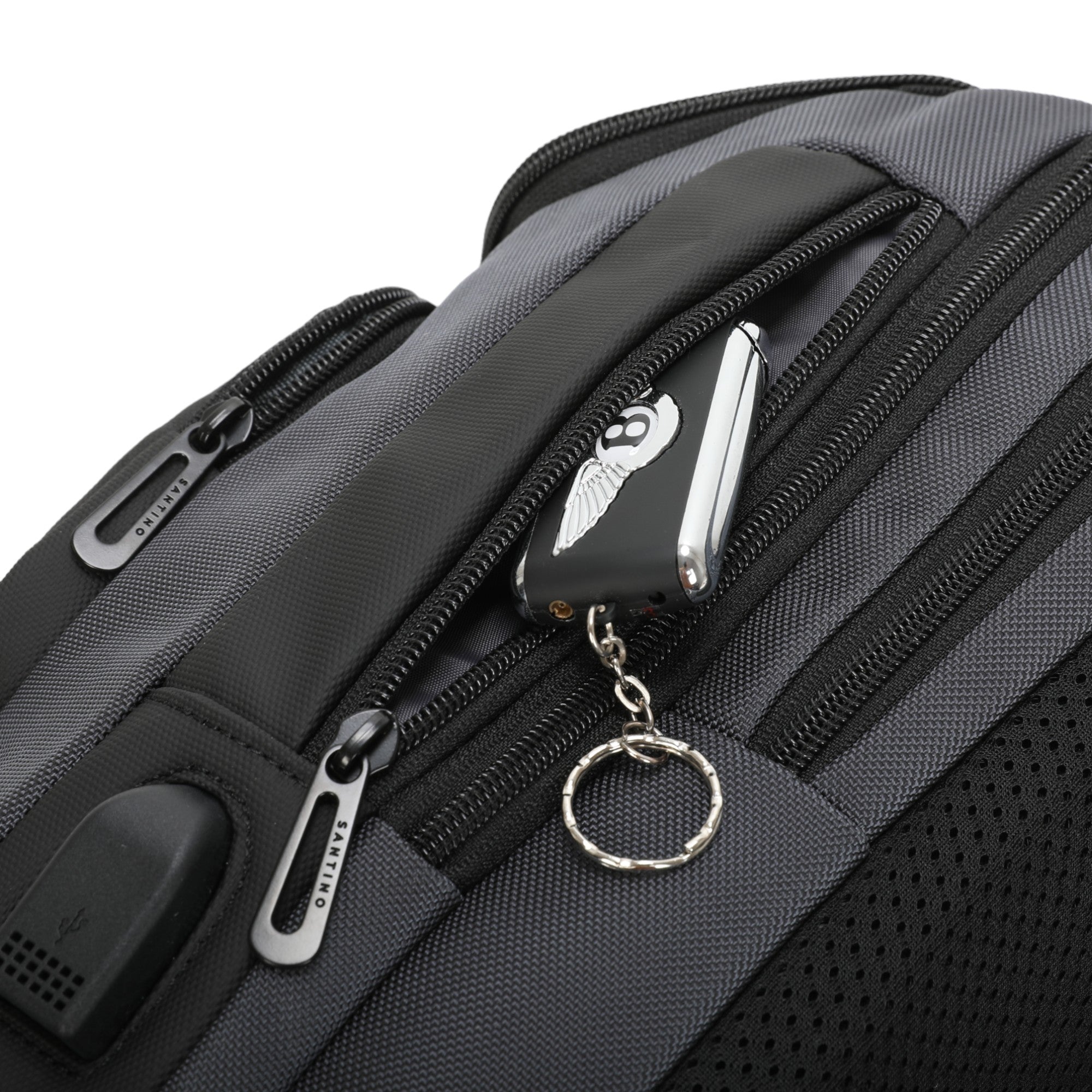 Mochila Transversal Quinn by Santino Oxford Cinza SAN275U