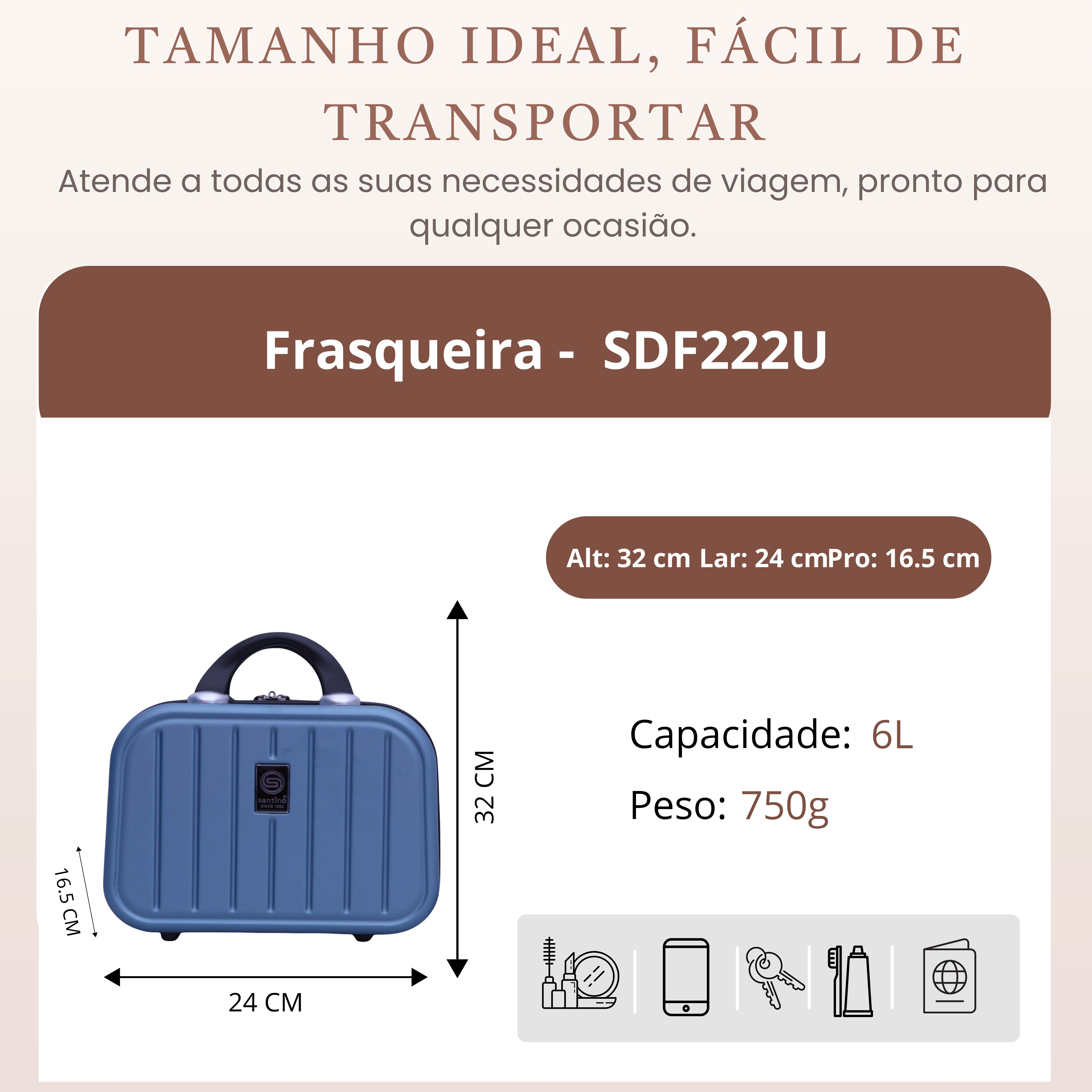 Frasqueira Chicago Rígida Santino - SDF222U