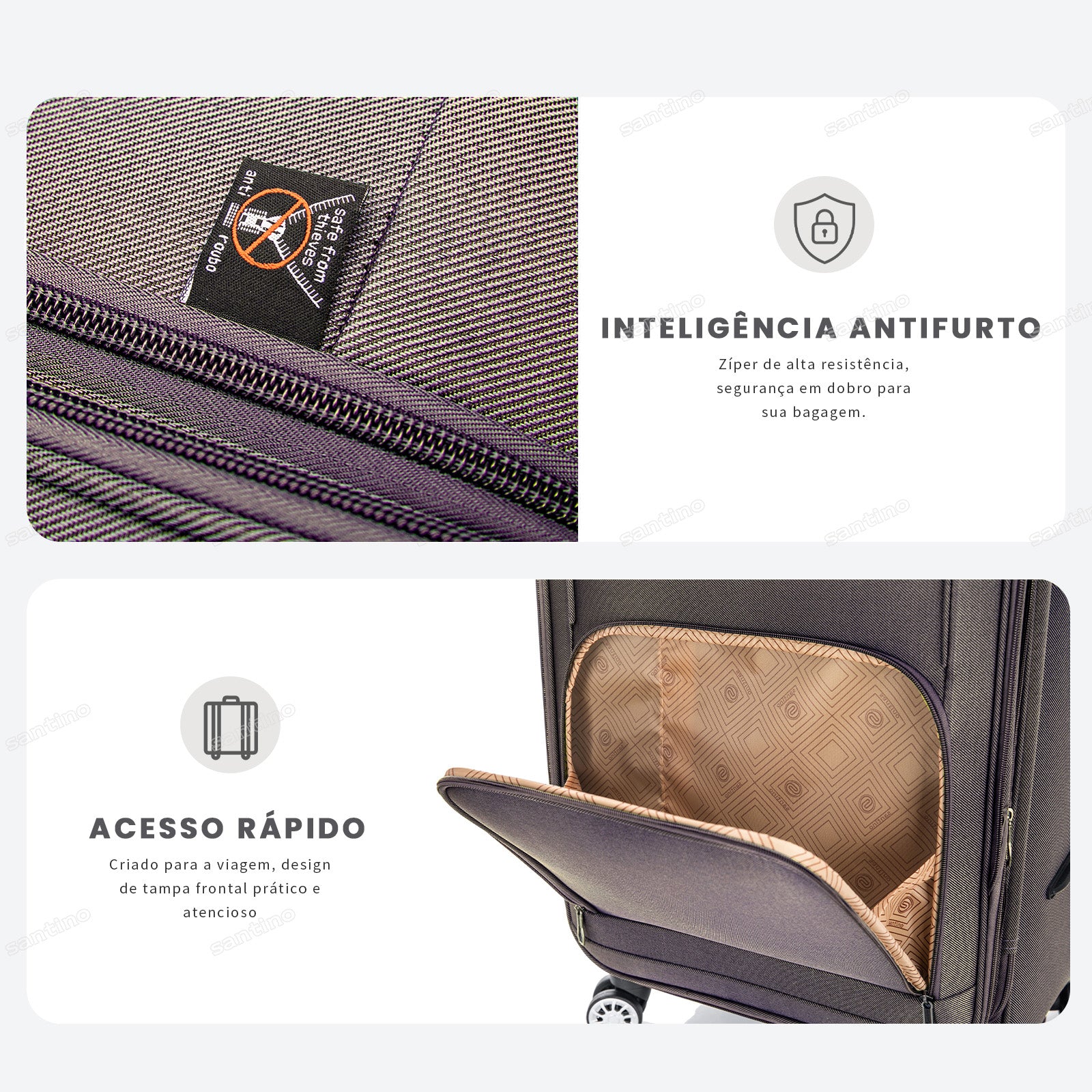 Mala de Viagem Little Havana Super Leve 360° Santino G - ALKV501G