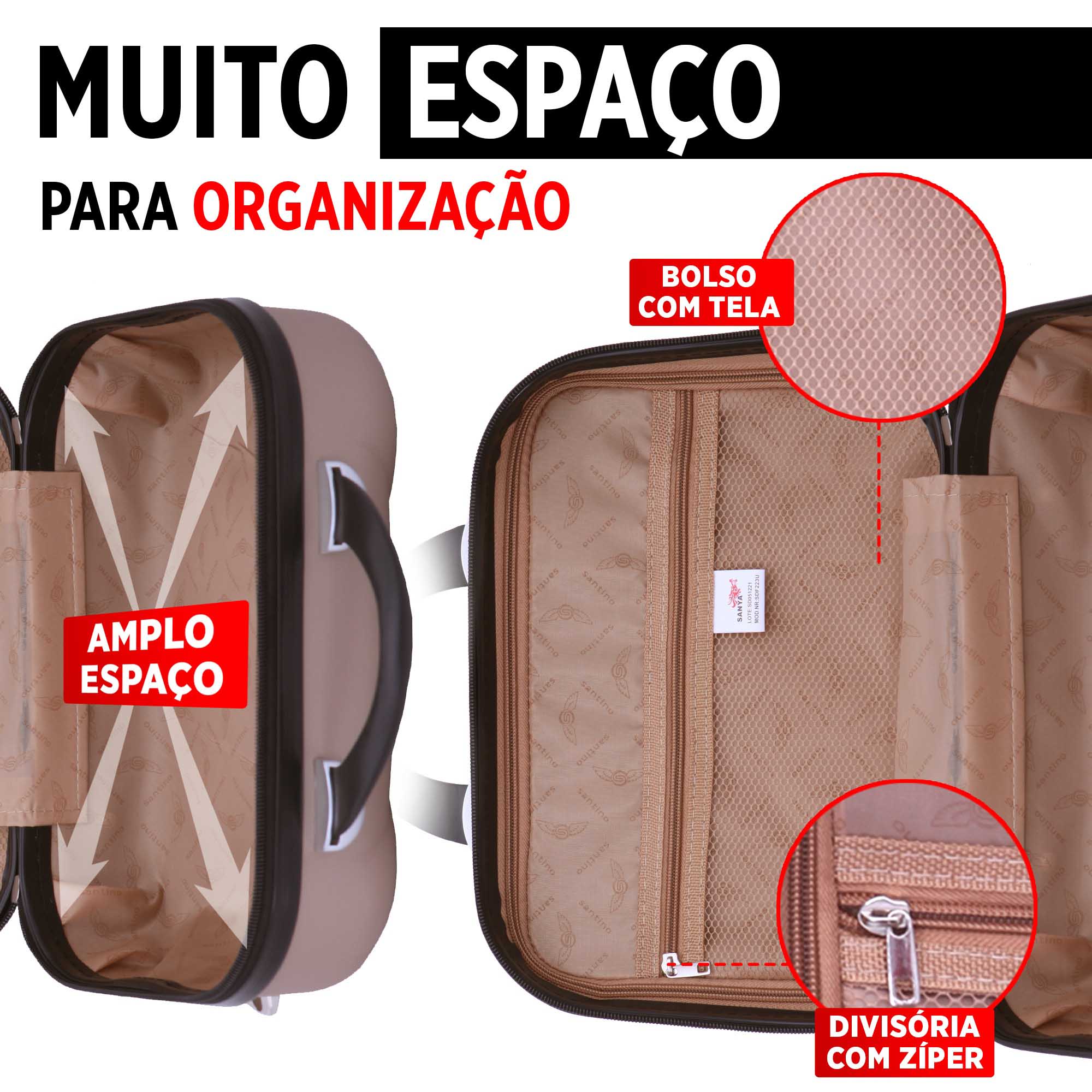 Frasqueira Boston Rígida Santino - SDF223U