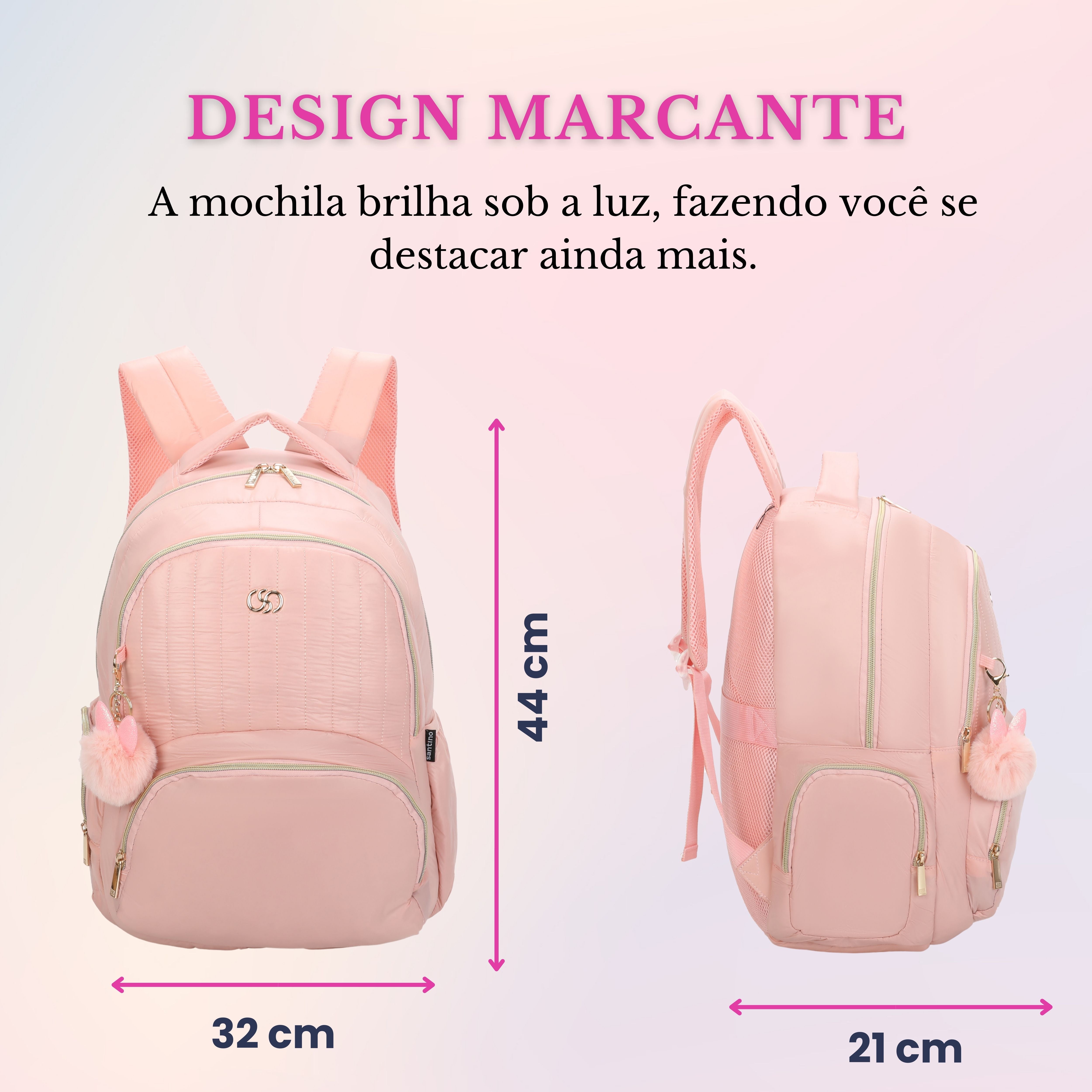Bolsa Mochila Grace Santino - SAB414U62 - Rosa Claro