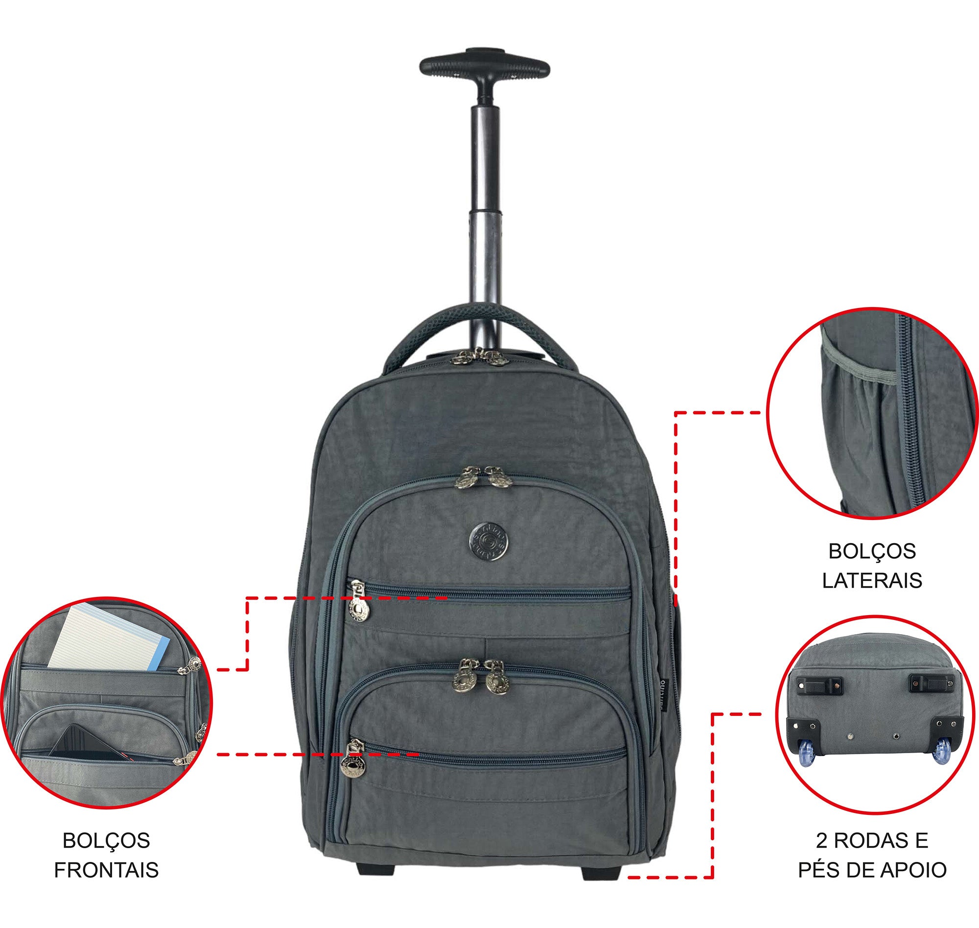 Mochila Notebook Corcovado Com Rodas Santino SAC193U