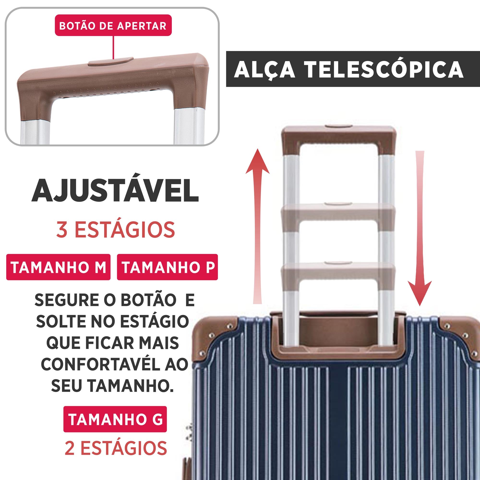 Conjunto de Malas Palazzio 3 Peças 360° Santino PLV191J