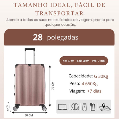 Mala de Viagem Dublin Rígida 360° Santino Preta G - AMZV204G