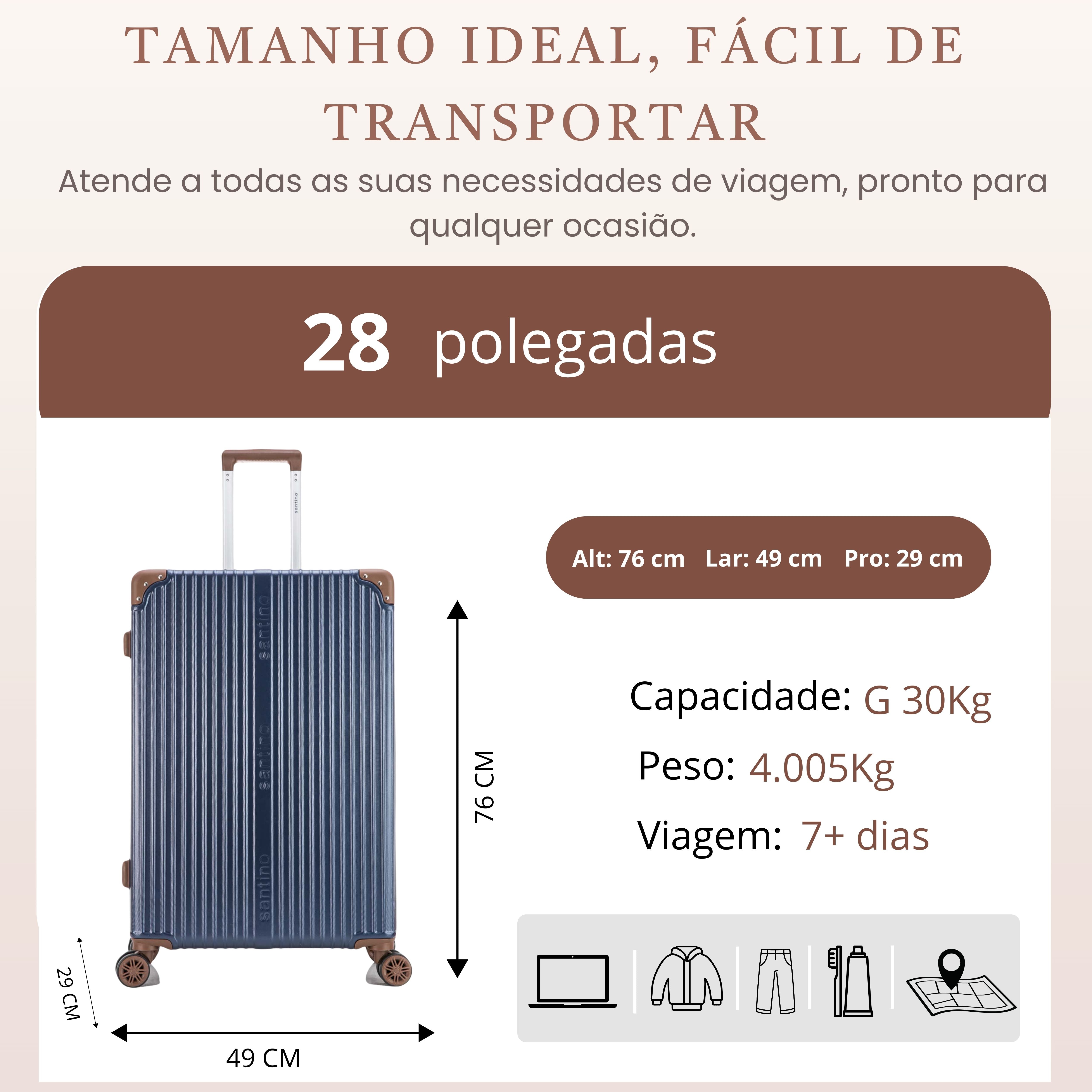 Mala de Viagem Palazzio Rígida 360° Santino G - APLV191G
