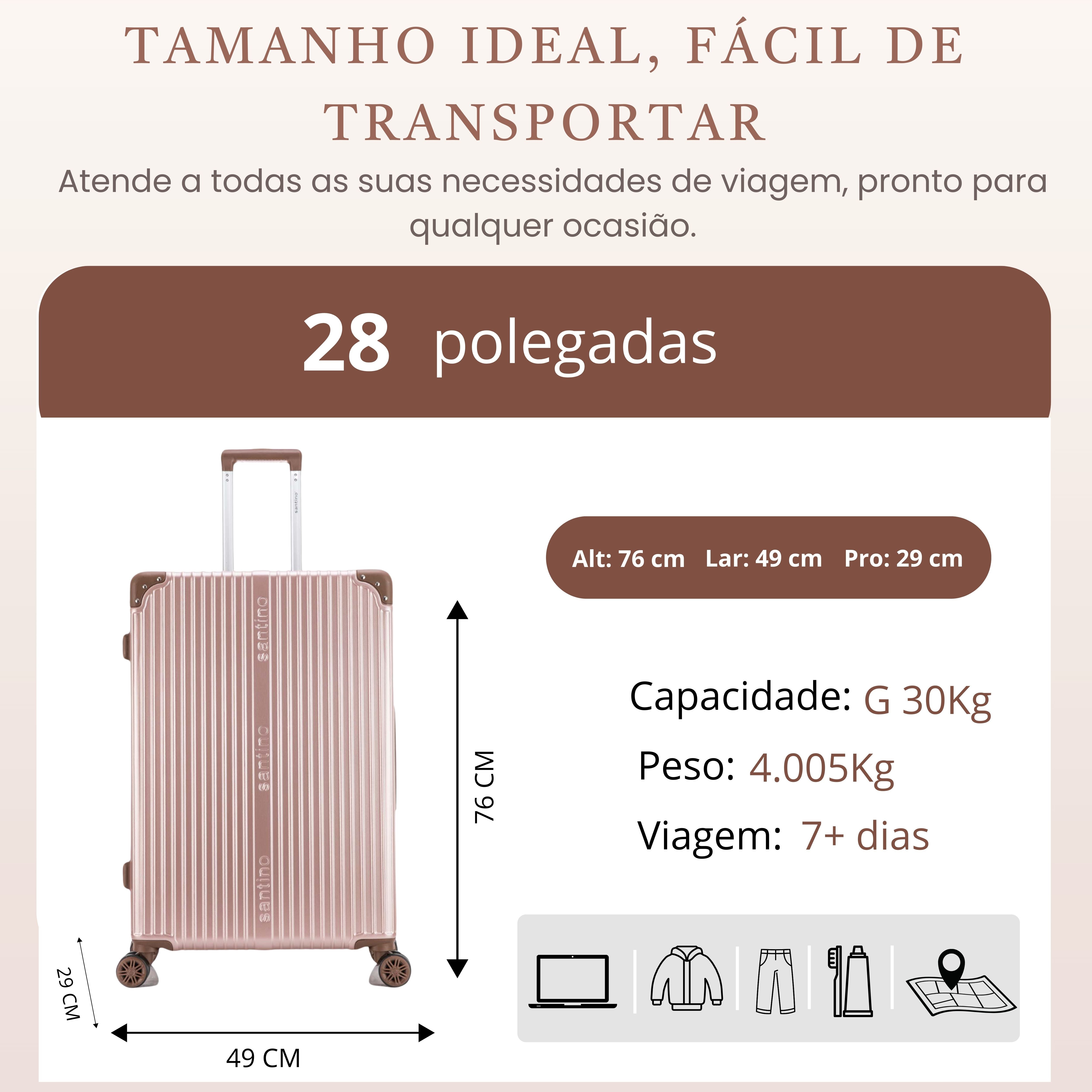 Mala de Viagem Palazzio Rígida 360° Santino G - APLV191G