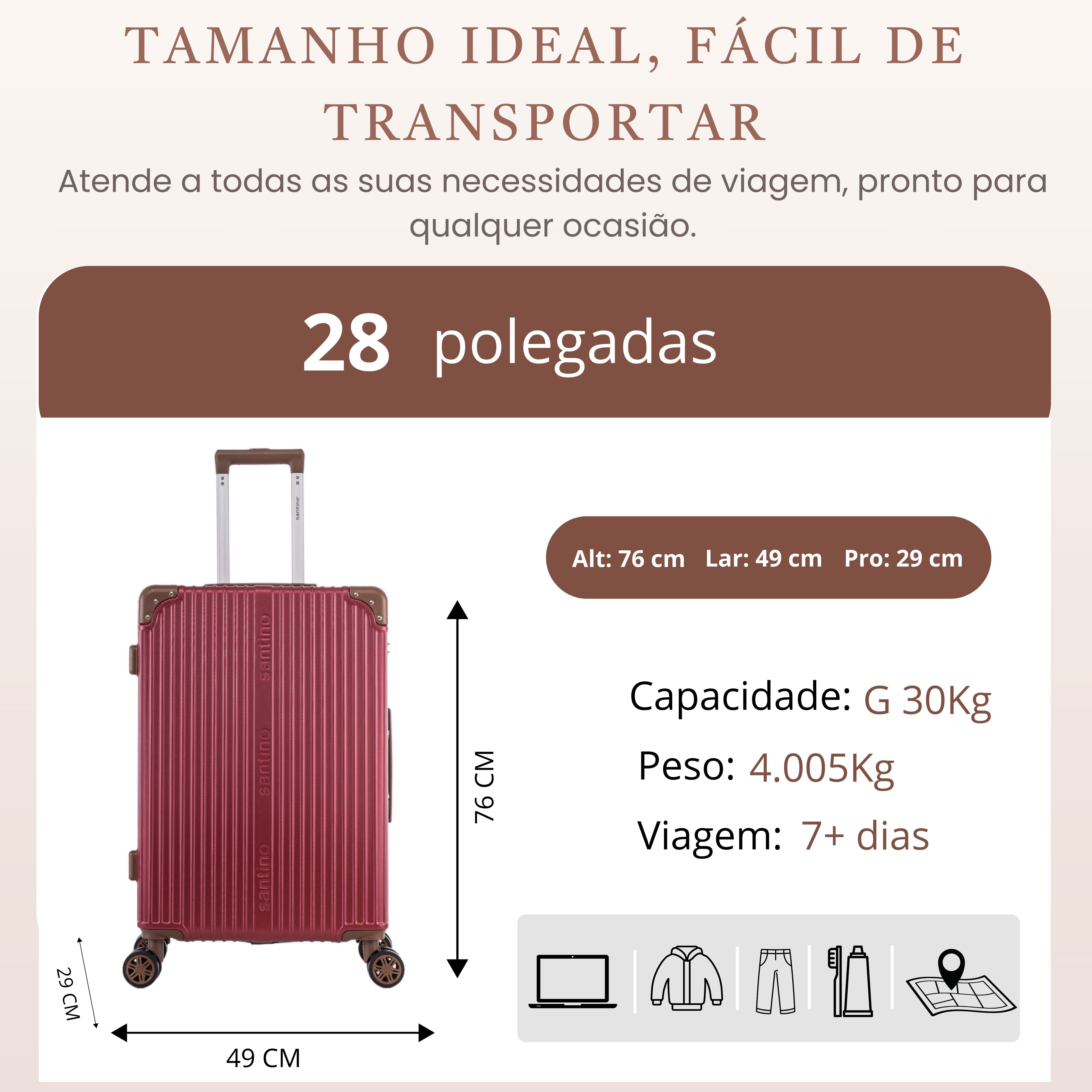 Mala de Viagem Palazzio Rígida 360° Santino G - APLV191G