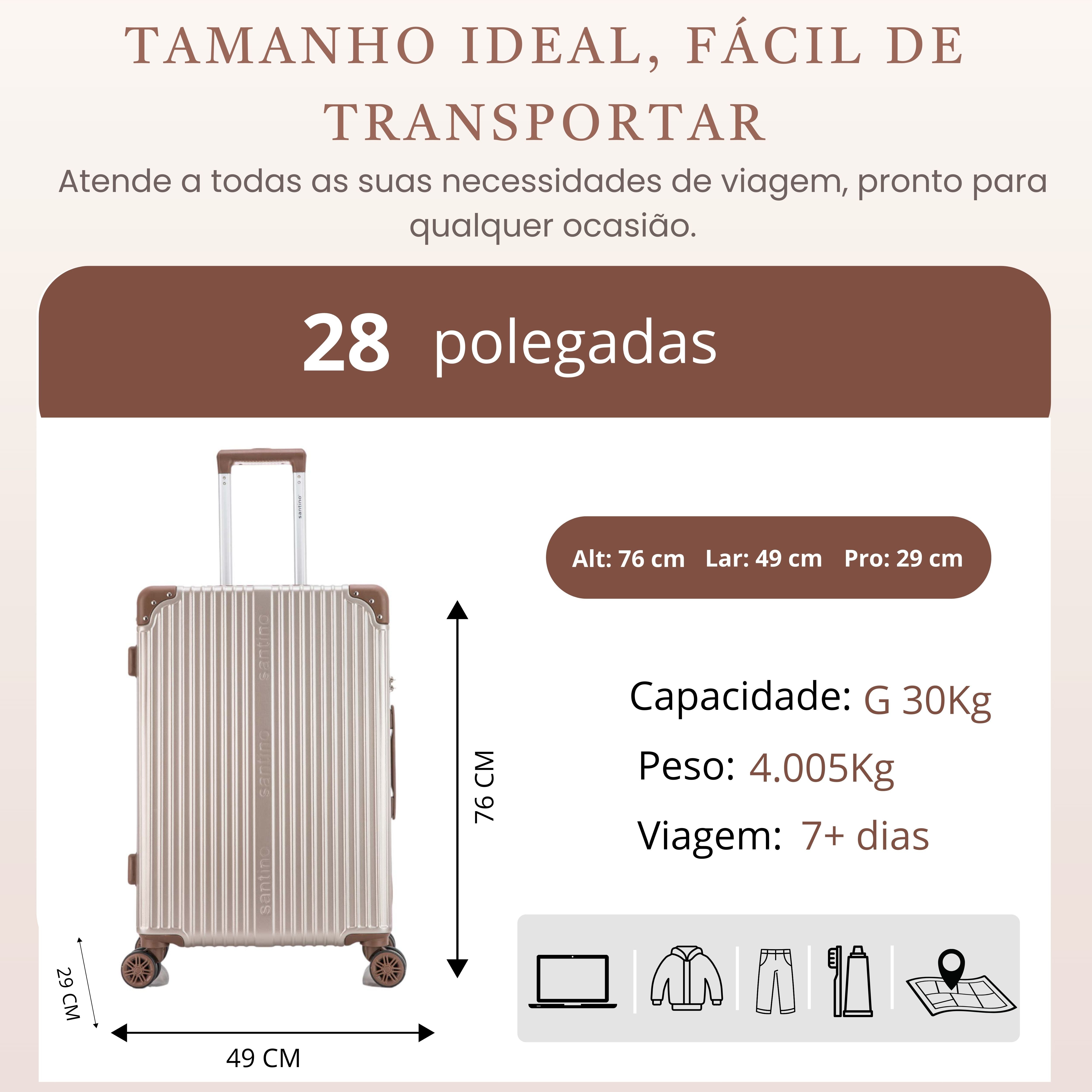 Mala de Viagem Palazzio Rígida 360° Santino G - APLV191G