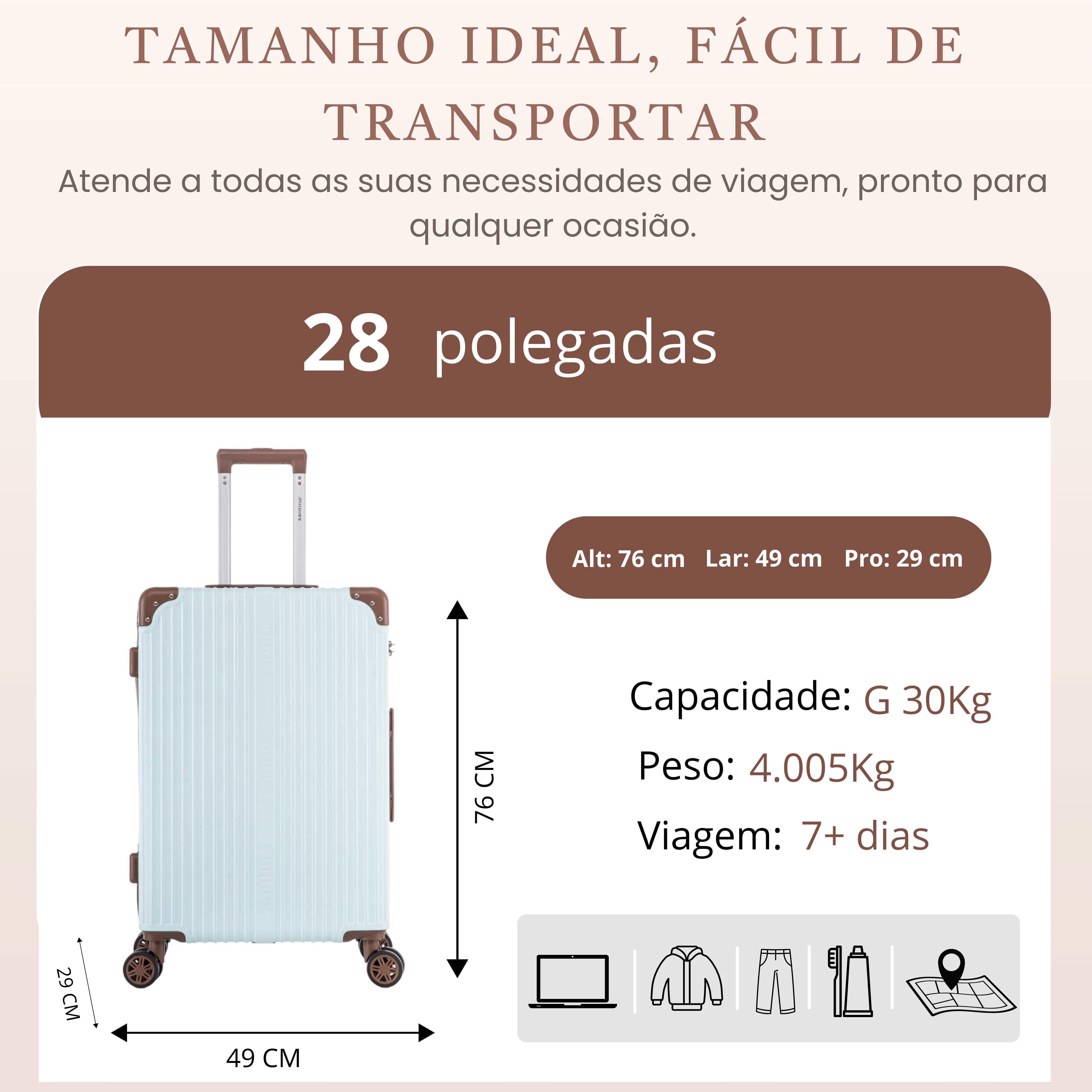 Mala de Viagem Palazzio Rígida 360° Santino G - APLV191G