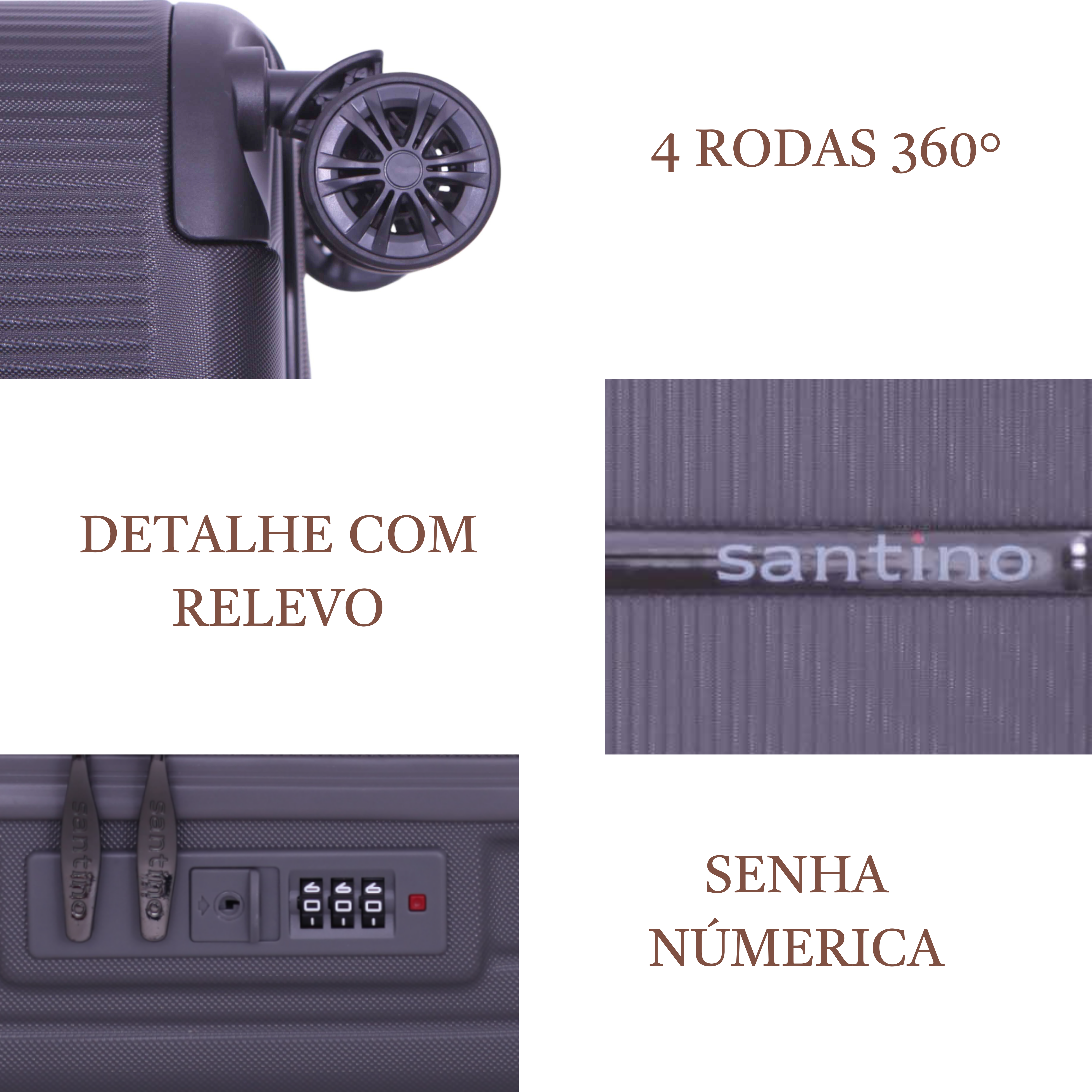 Mala de Bordo Versalhes Rígida 360° Santino  - ASDV501P