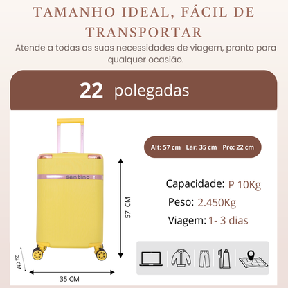 Mala de Bordo Versalhes Rígida 360° Santino  - ASDV501P