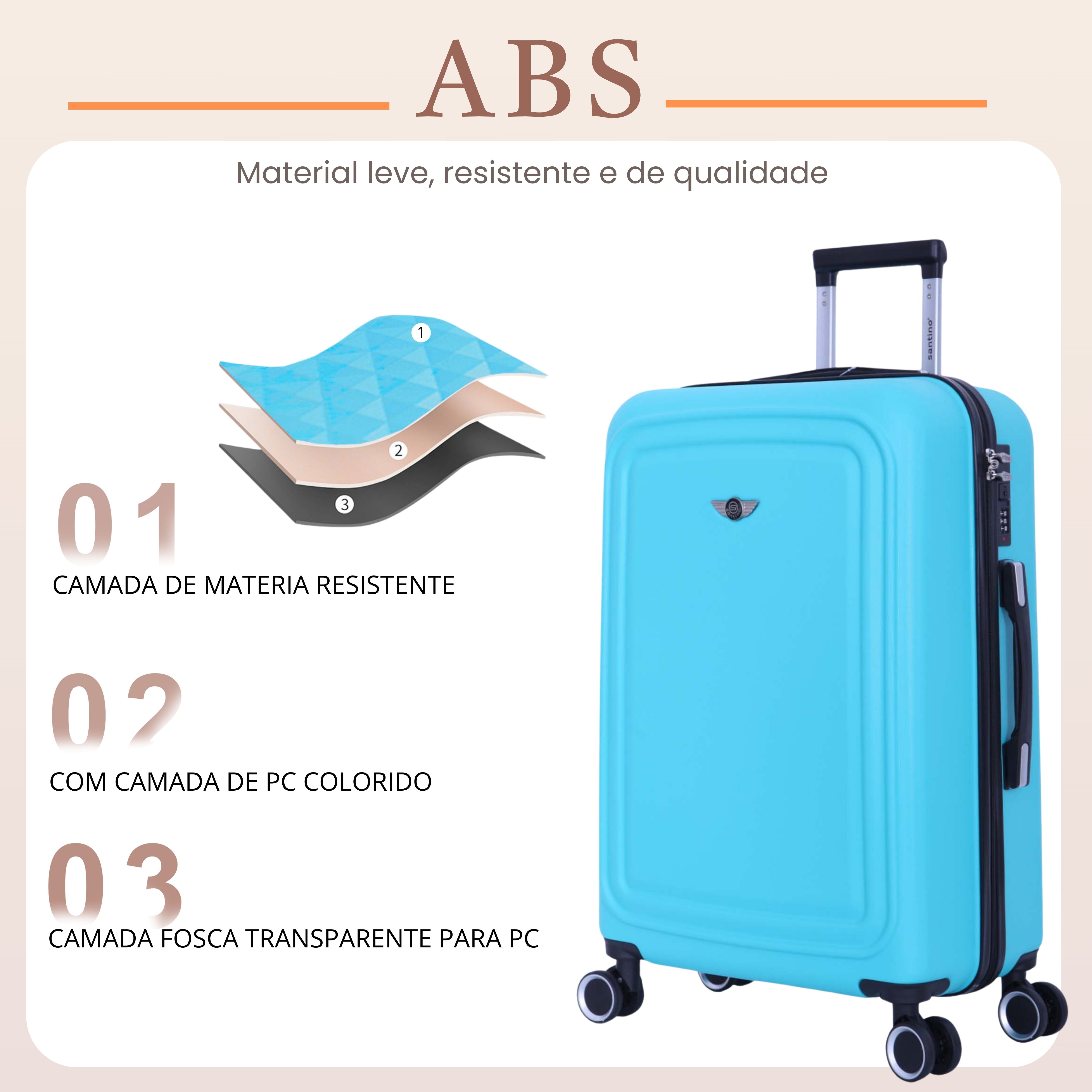 Mala de Viagem Panteão Rígida 360° Santino  G - ASDV502G