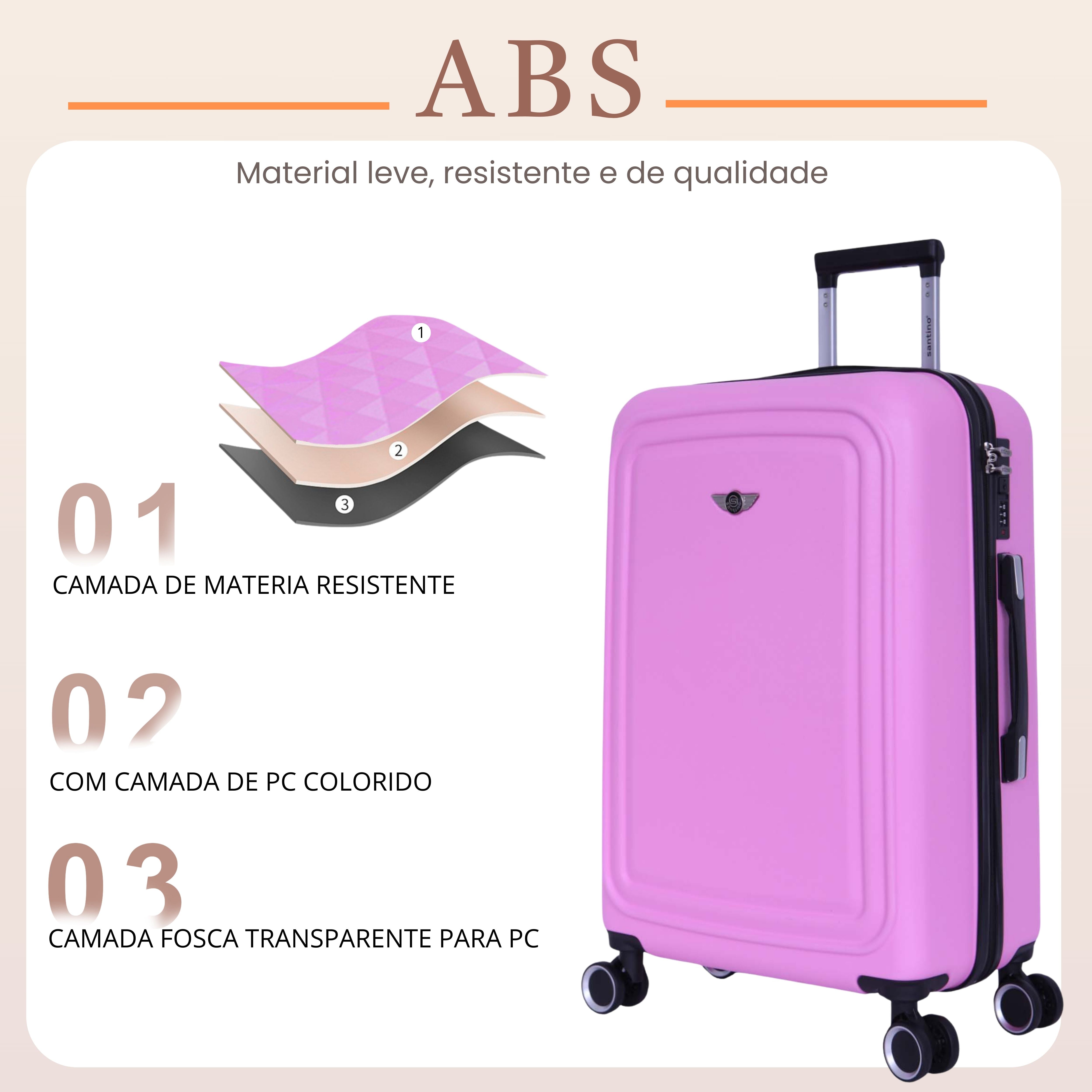 Mala de Viagem Panteão Rígida 360° Santino  G - ASDV502G