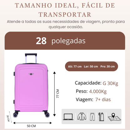 Mala de Viagem Panteão Rígida 360° Santino  G - ASDV502G