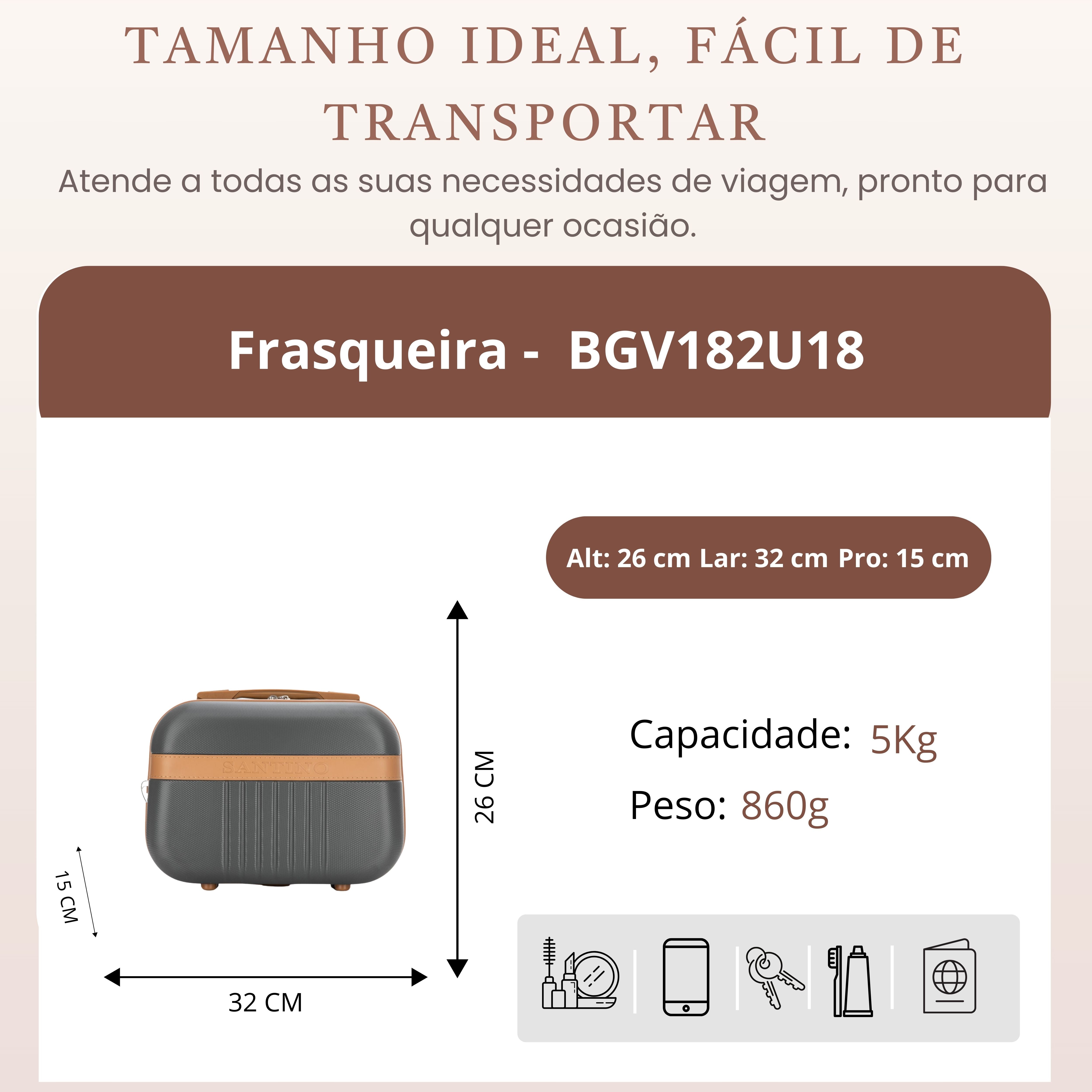 Frasqueira Athena Rígida Santino - BGF182U