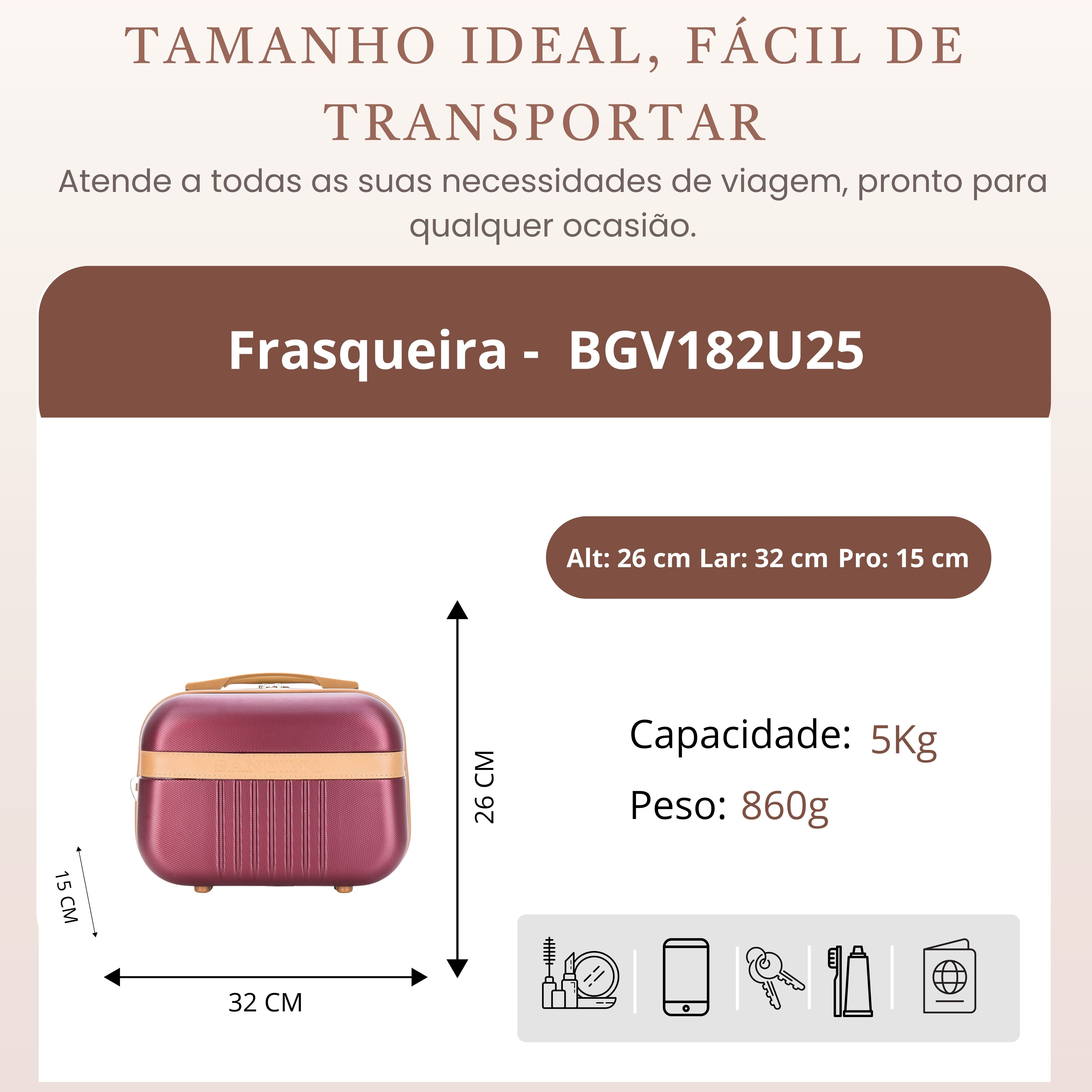 Frasqueira Athena Rígida Santino - BGF182U
