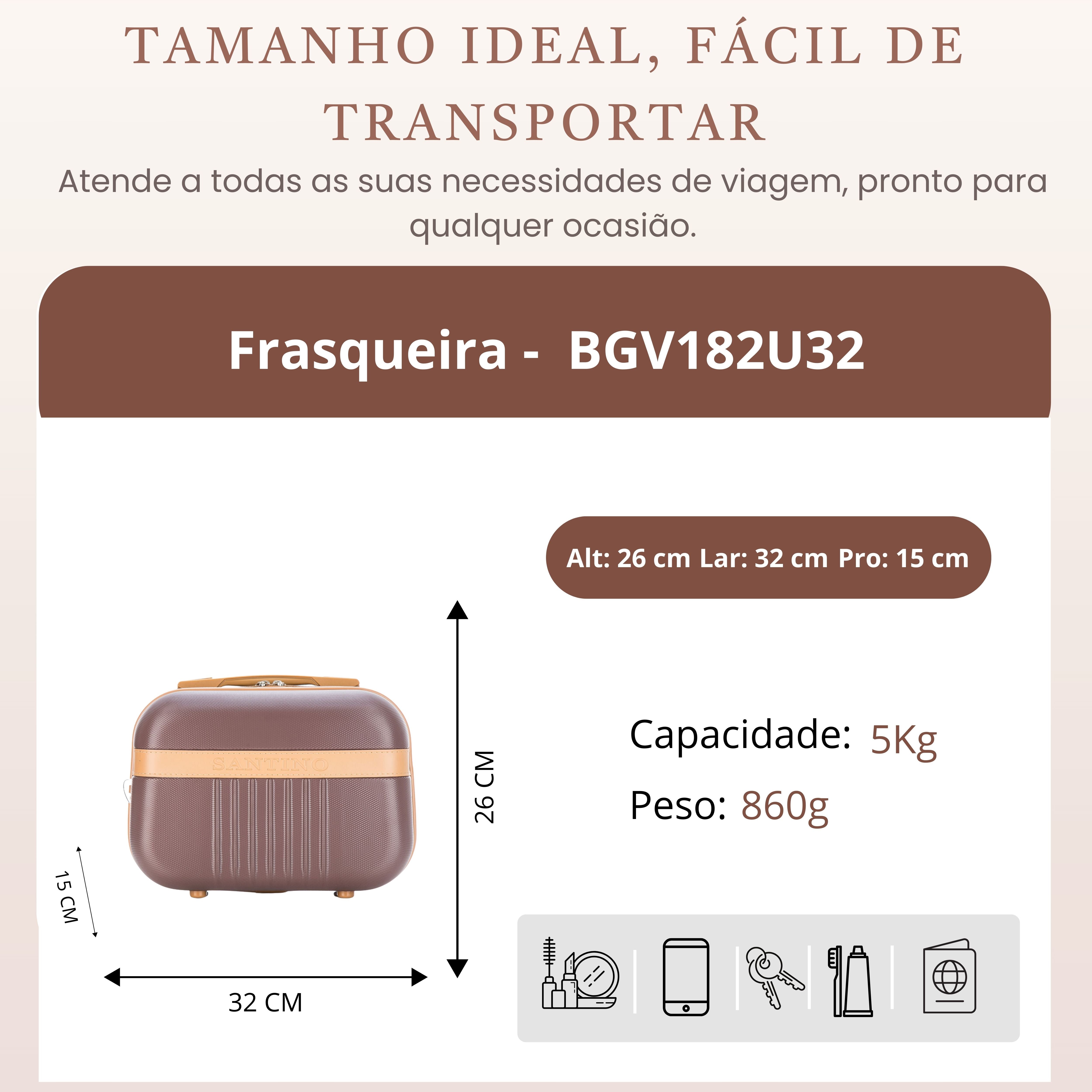 Frasqueira Athena Rígida Santino - BGF182U