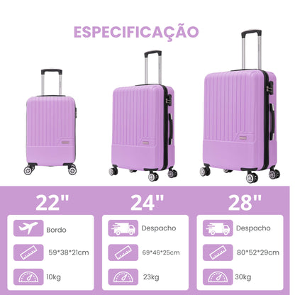 Conjunto de Malas Lincoln Road  3 Pç Rígida Santino MZV505J