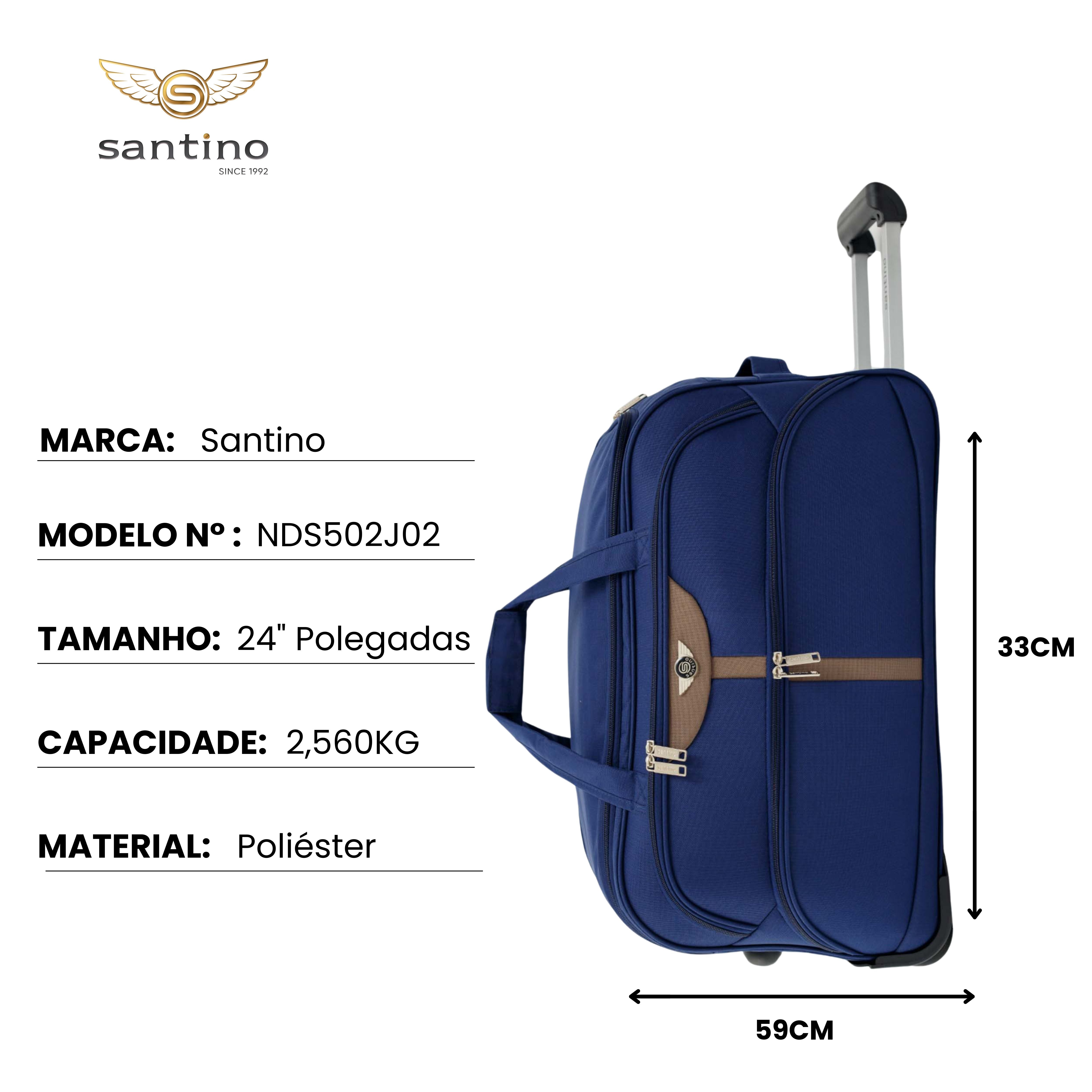 Conjunto Sacola de Viagem Panay Poliéster 3 peças Santino - NDS502J