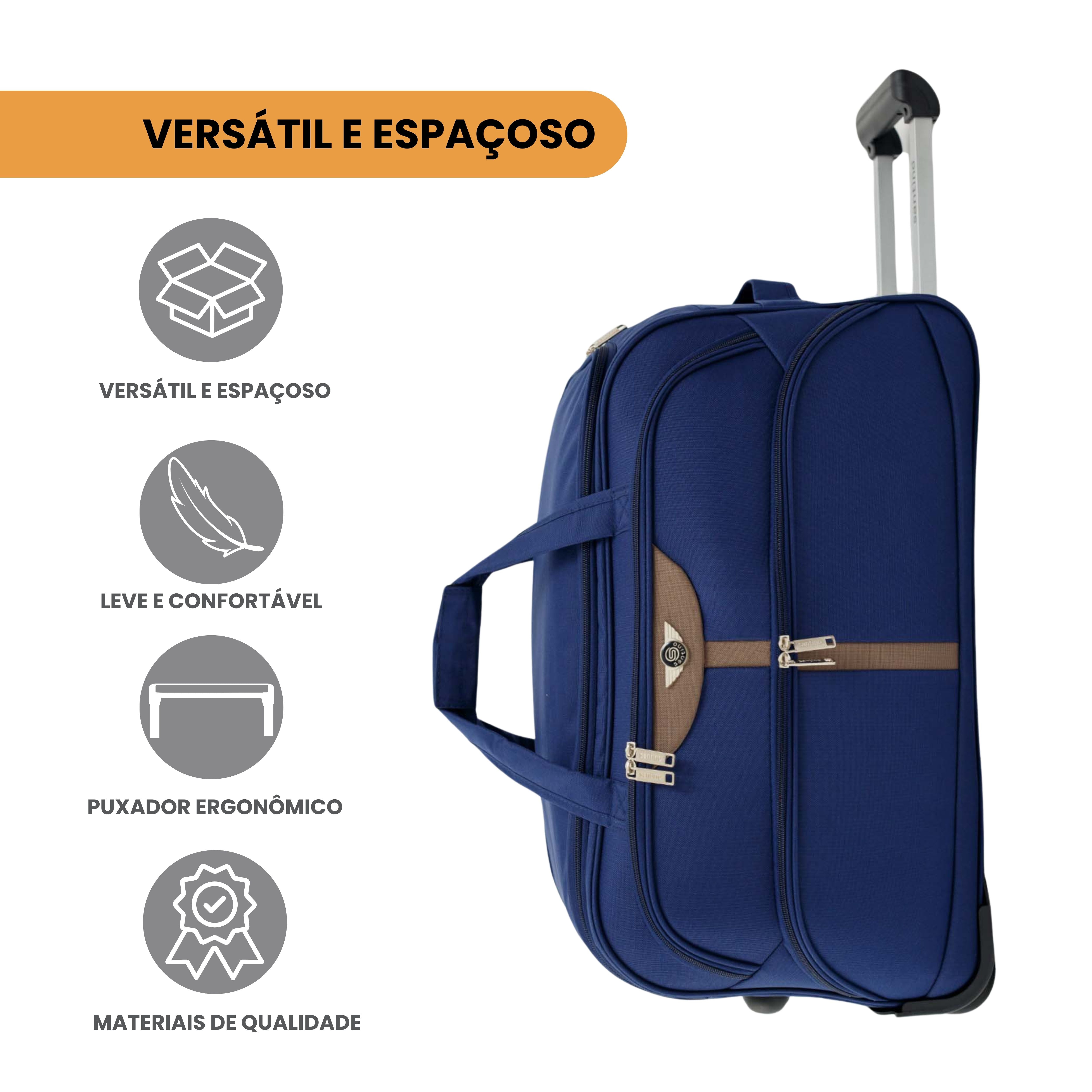 Sacola de Viagem Panay Poliéster 2 Rodas Santino M - NDS502M