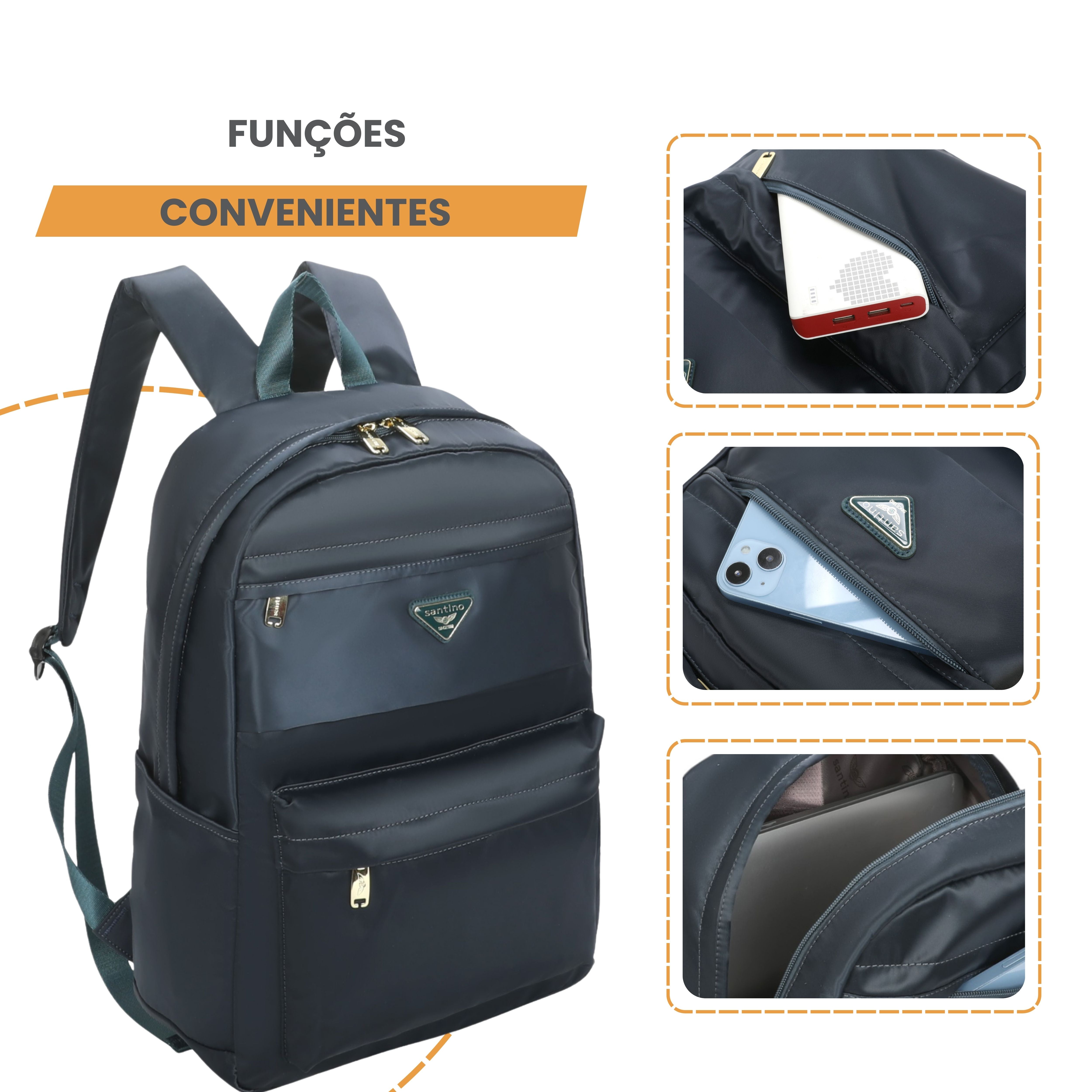 Bolsa Mochila Blossom Santino  - SAB409U02 - Azul Marinho