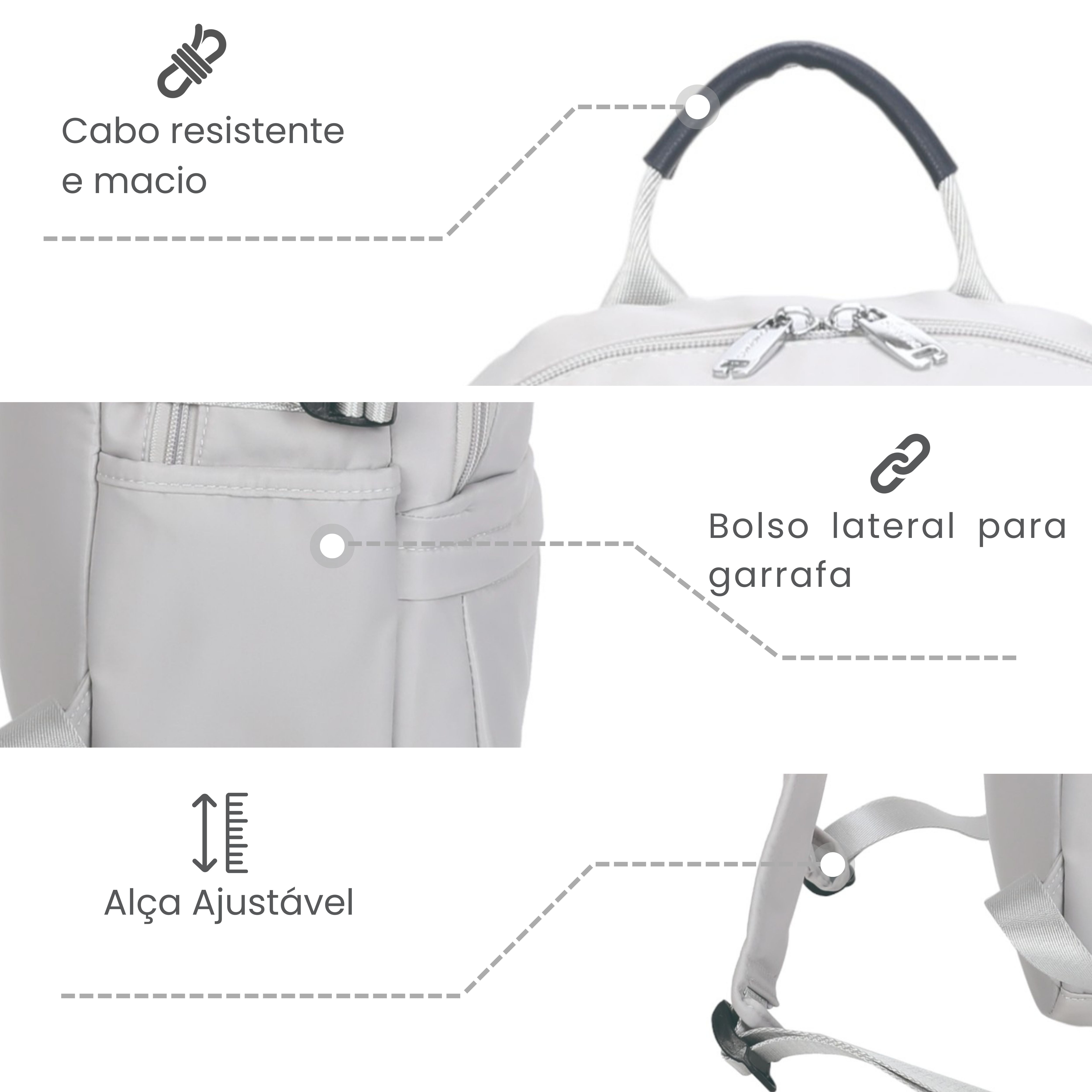 Bolsa Mochila Frésia Santino - SAB411U68 - Off White
