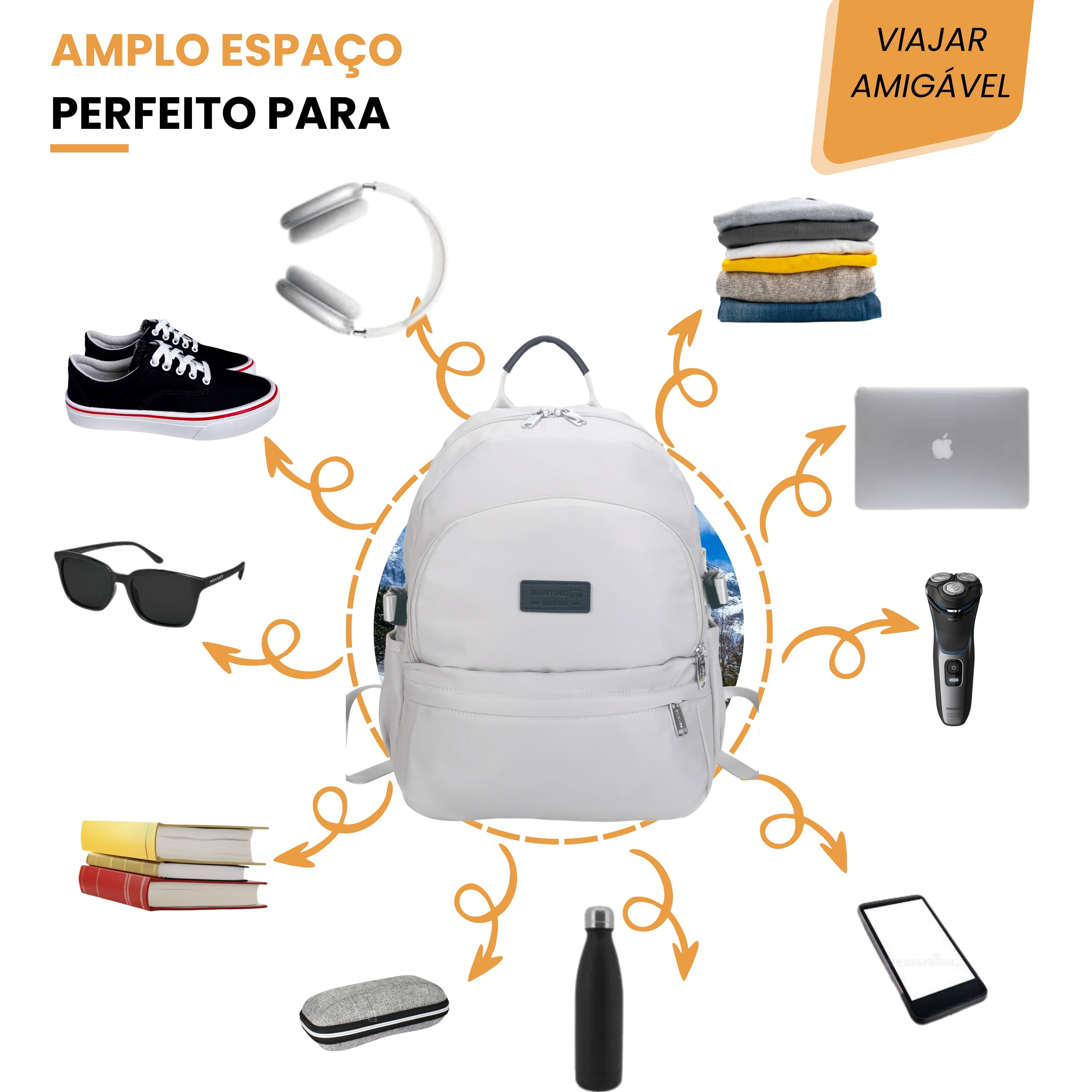 Bolsa Mochila Frésia Santino - SAB411U68 - Off White