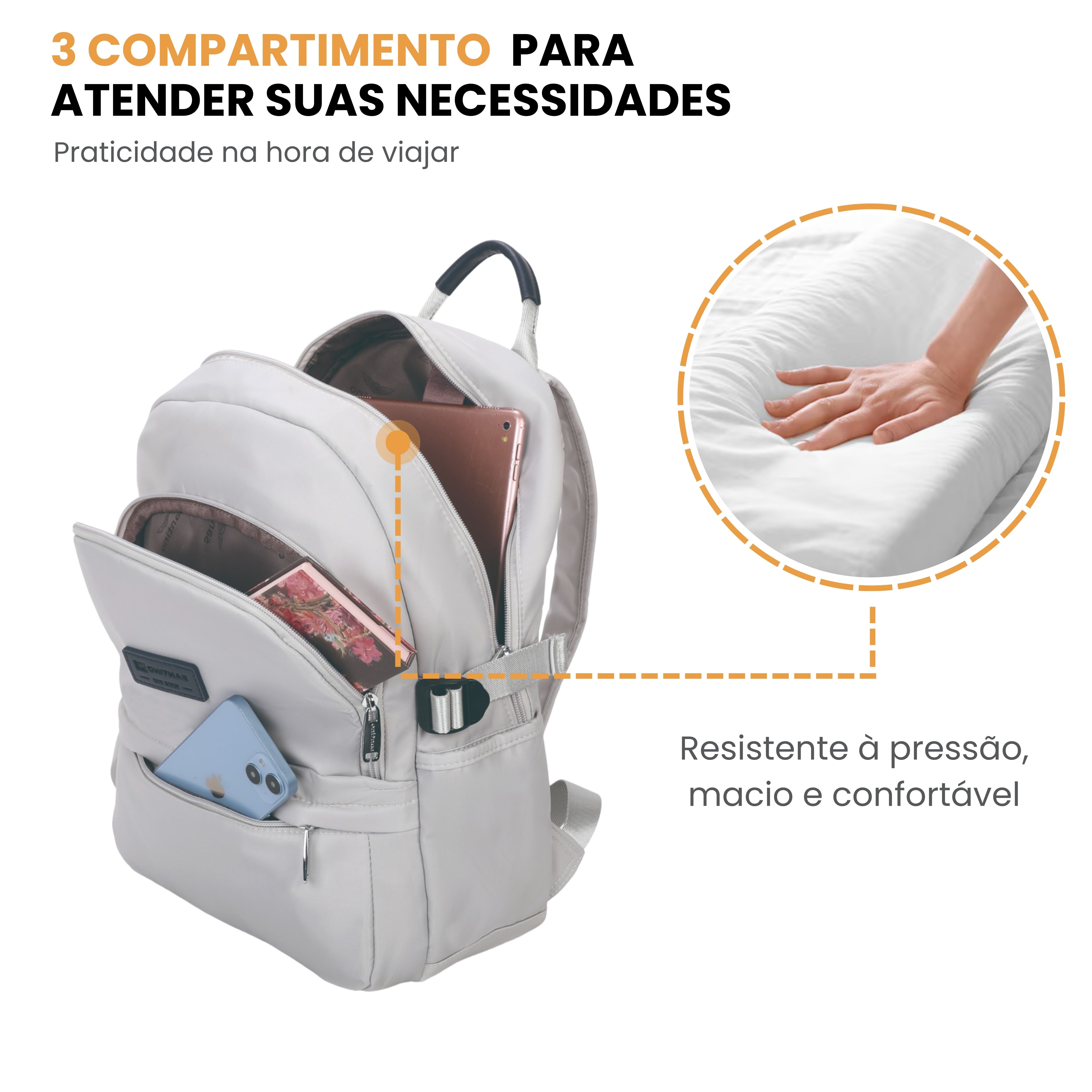 Bolsa Mochila Frésia Santino - SAB411U68 - Off White