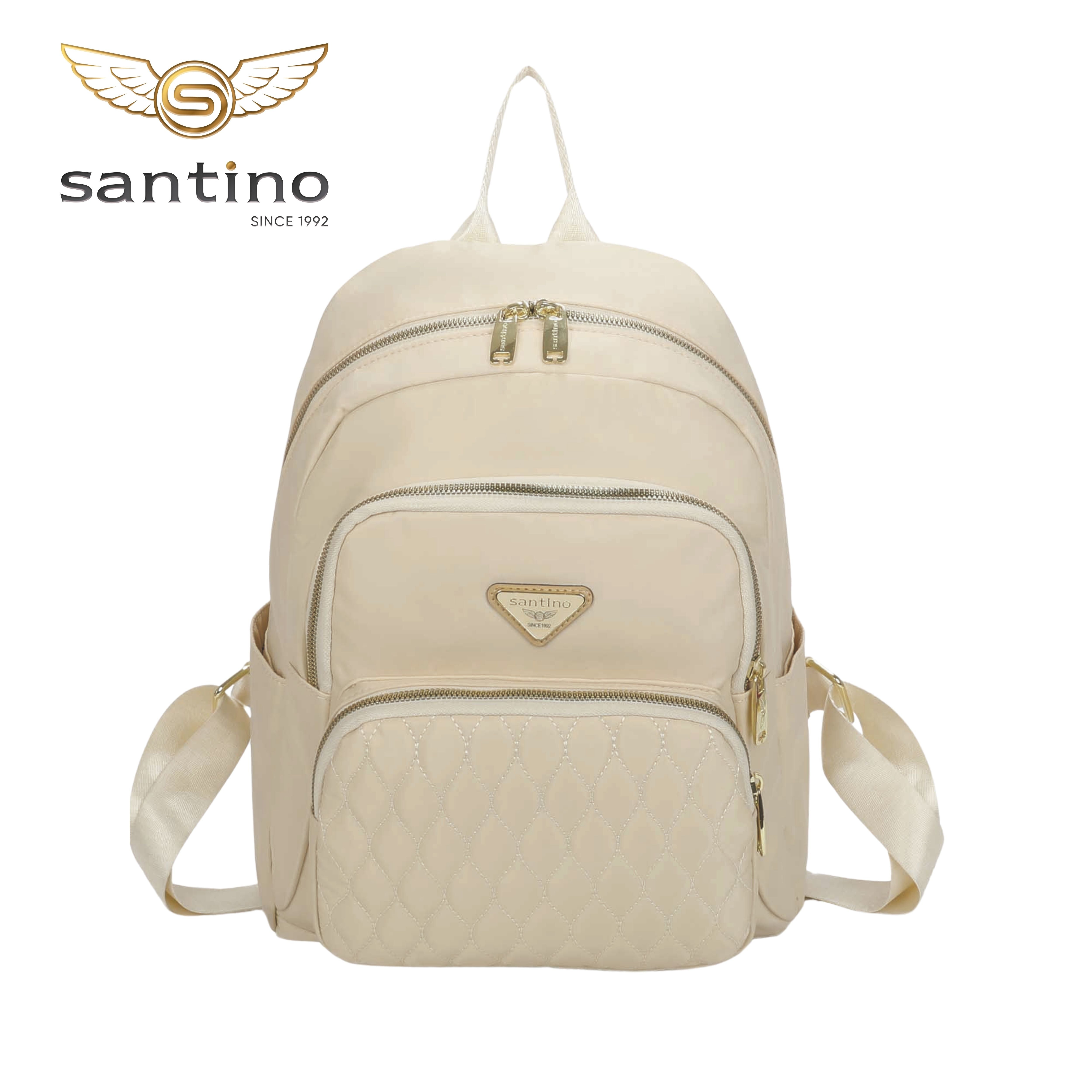 Bolsa Mochila Amarílis Nylon Santino Bege SAB412U06