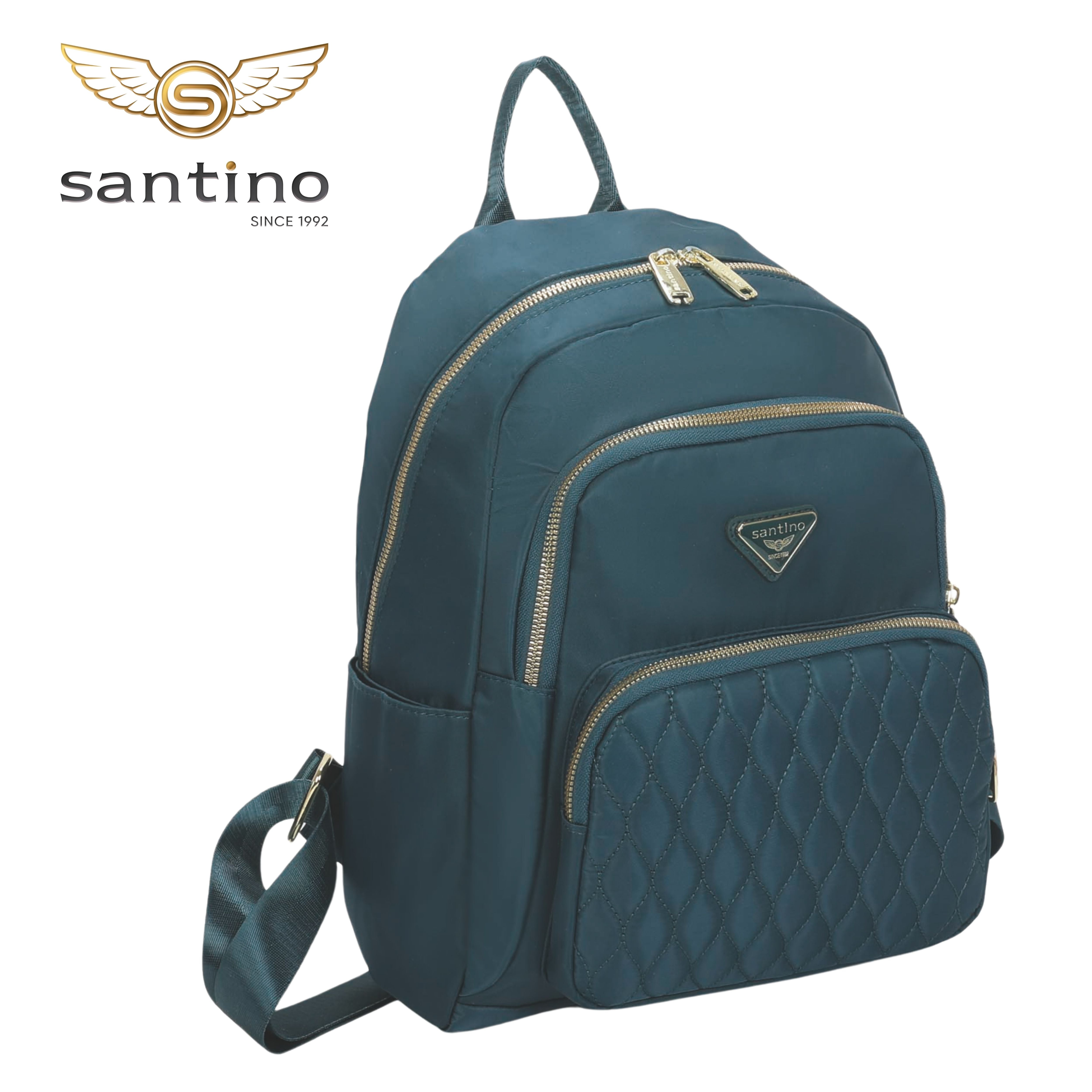 Bolsa Mochila Amarílis Nylon Santino Azul Turquesa SAB412U15
