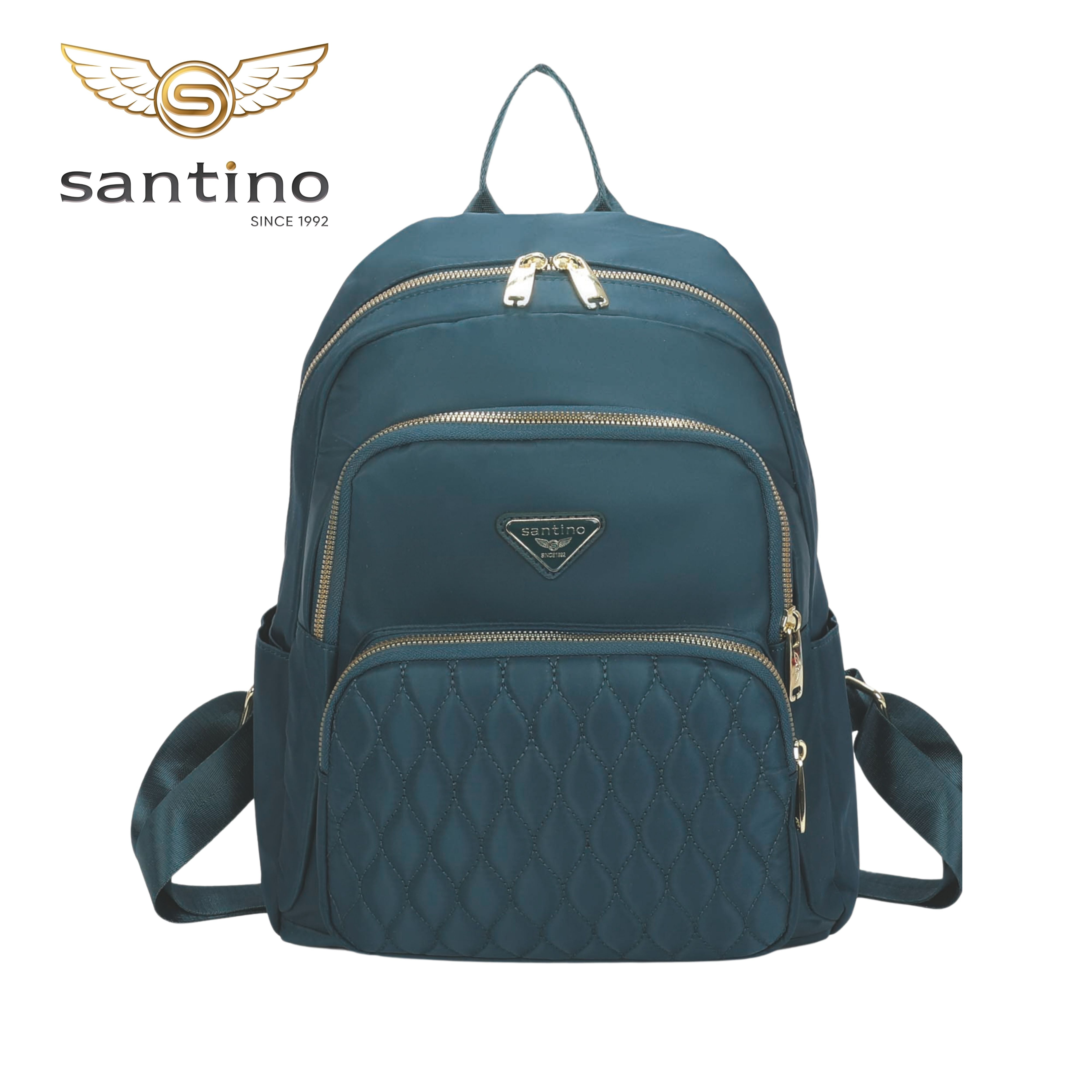 Bolsa Mochila Amarílis Nylon Santino Azul Turquesa SAB412U15