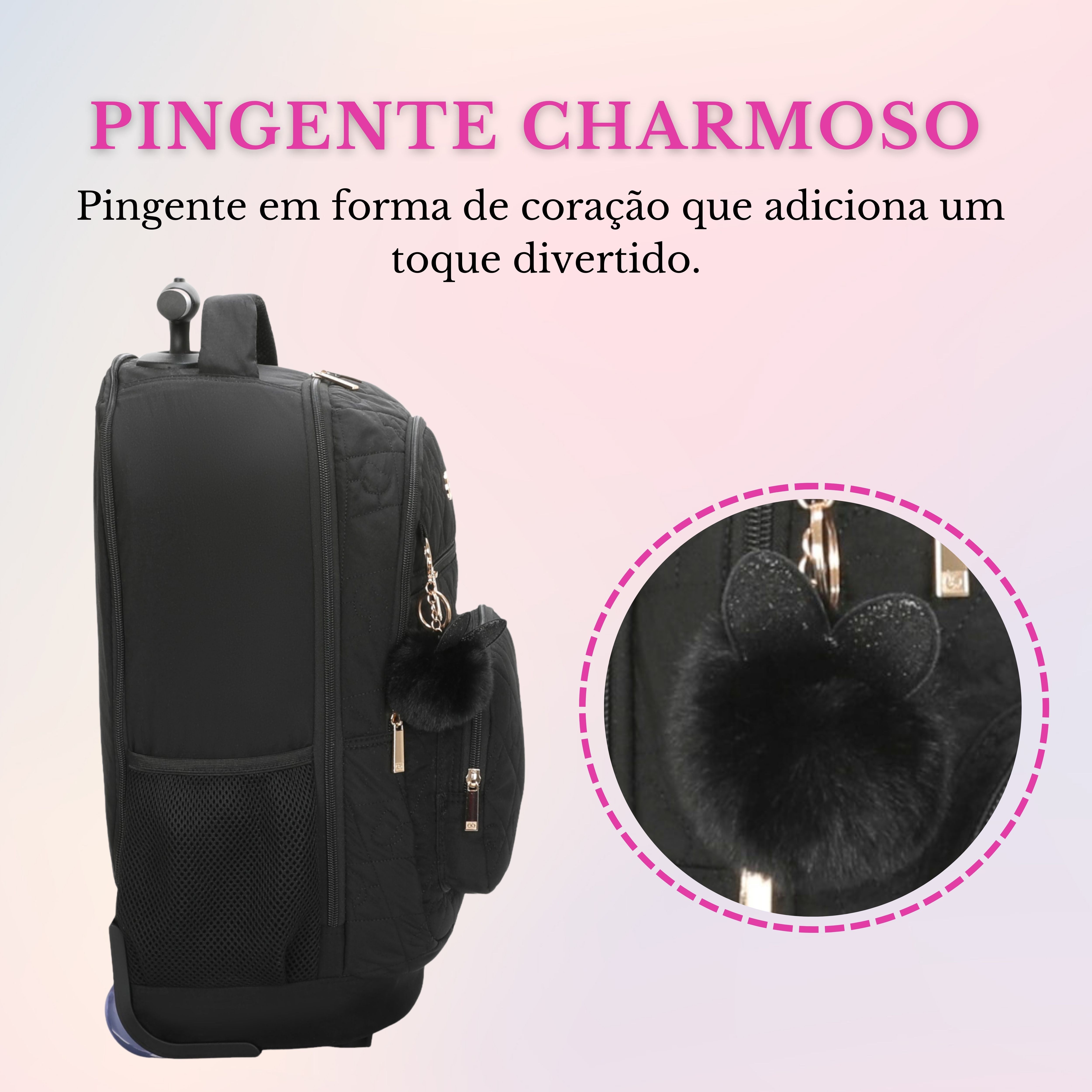 Mochila Notebook Cairo Com Rodas Santino   SAC200U Preto