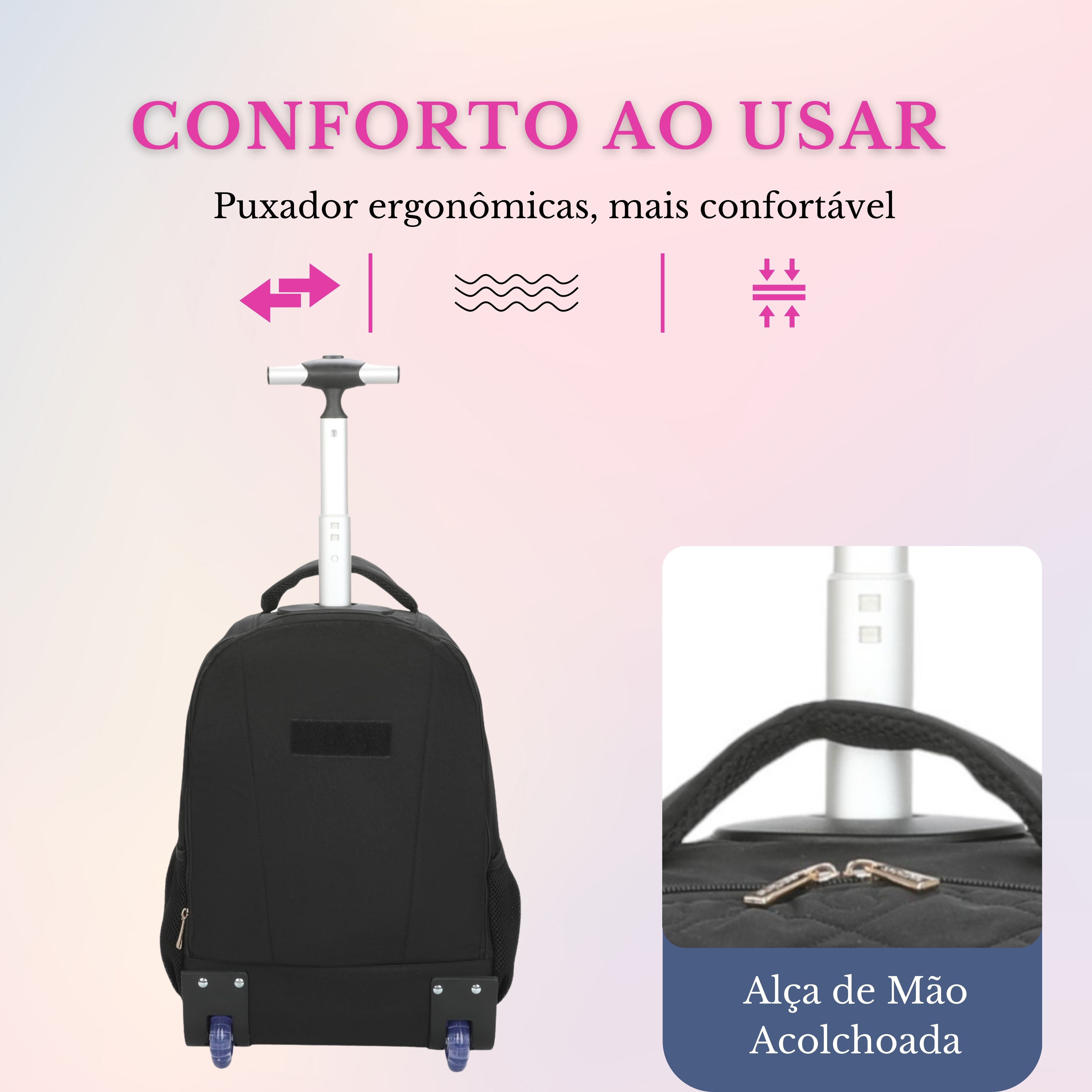 Mochila Notebook Cairo Com Rodas Santino   SAC200U Preto