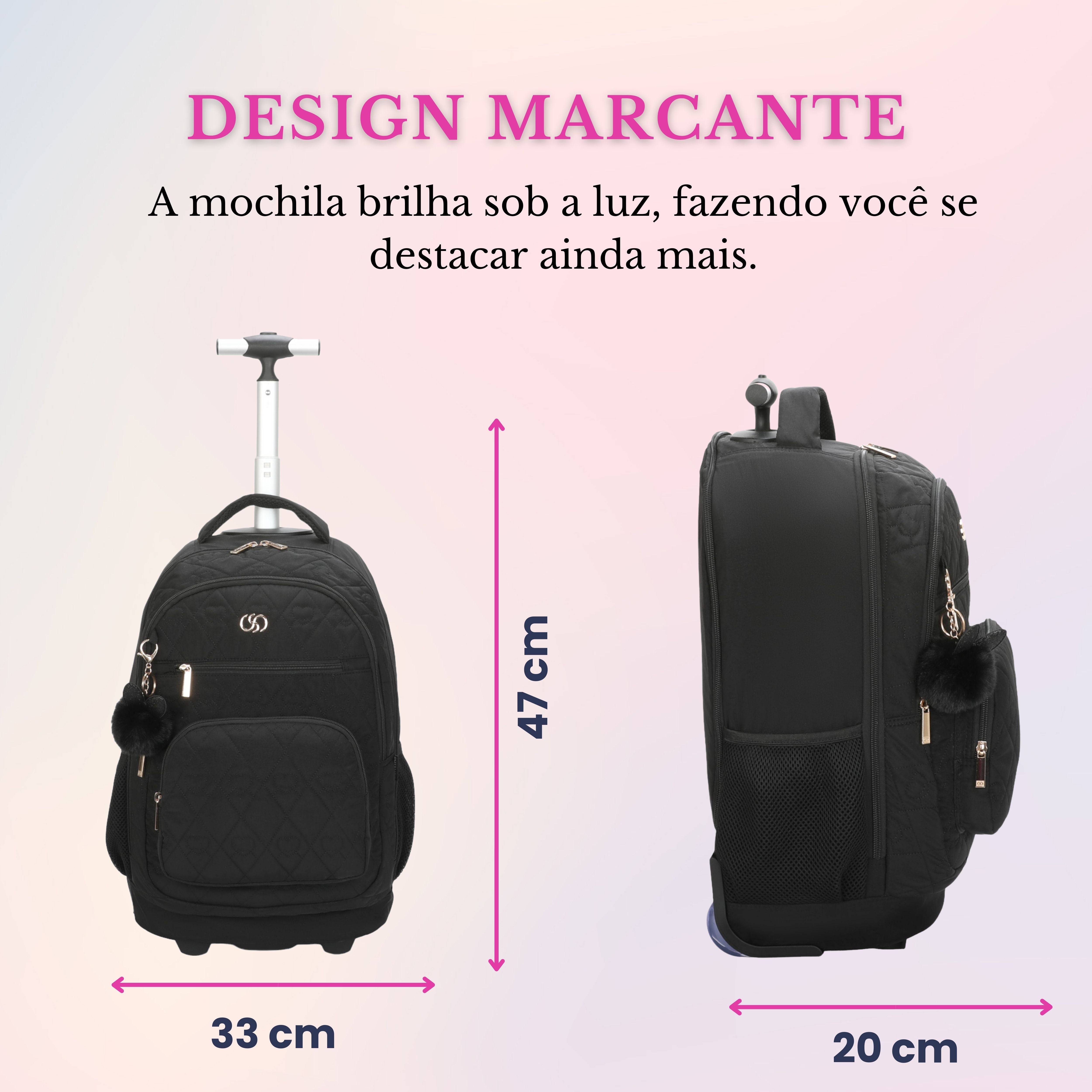 Mochila Notebook Cairo Com Rodas Santino   SAC200U Preto