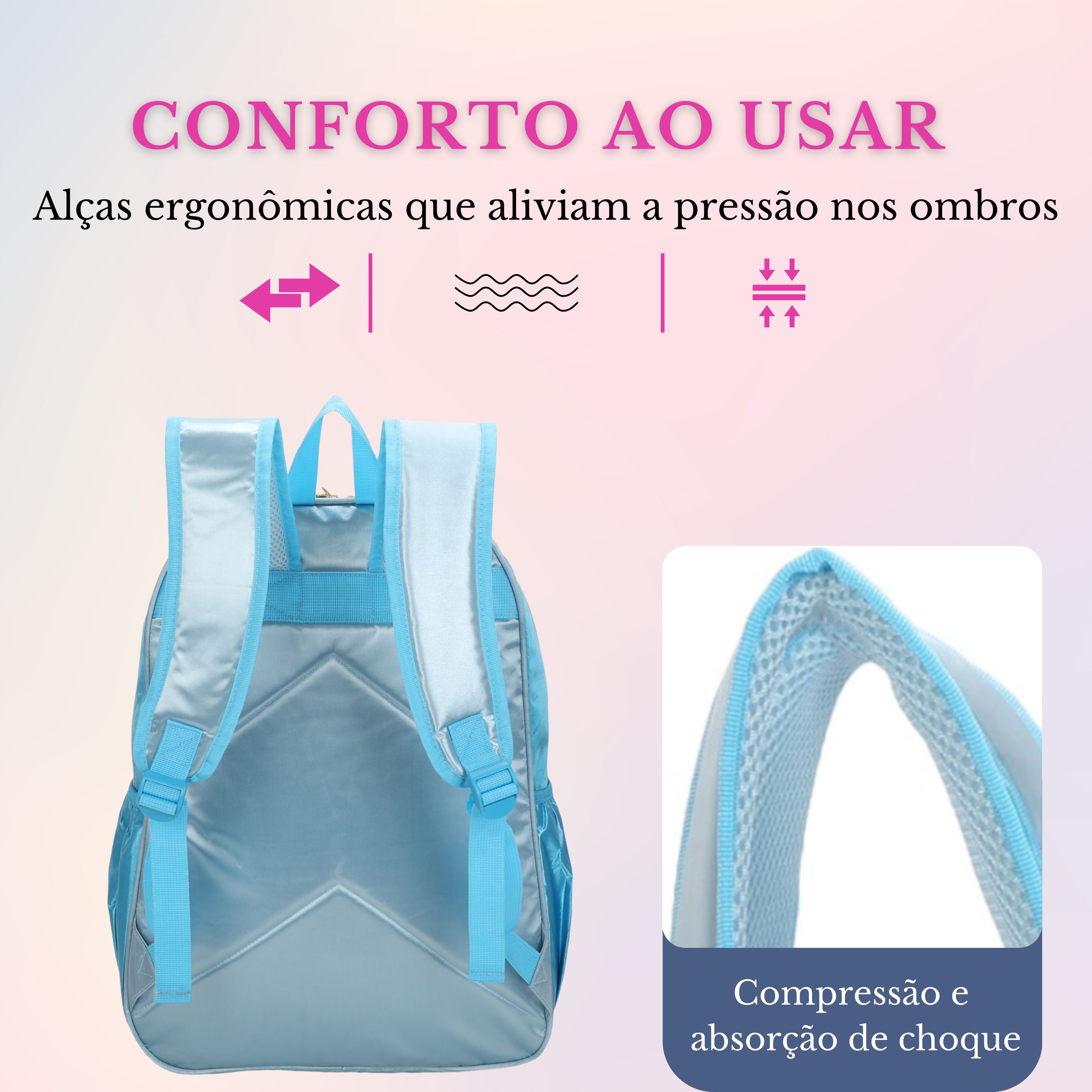 Mochila Sweet Girl Butterfly by Santino Poliéster SAM230U Azul Claro